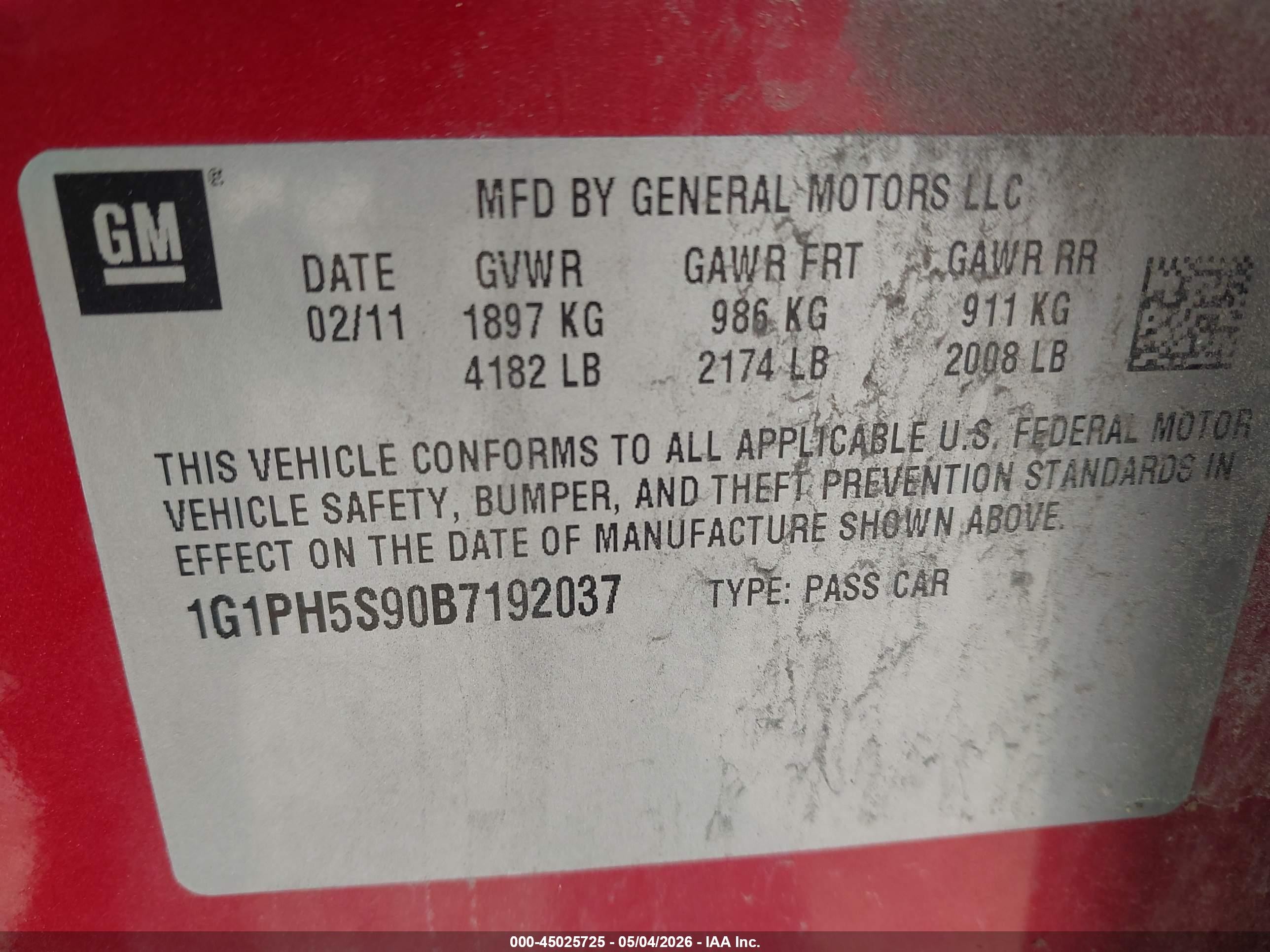 2011 Chevrolet Cruze Ltz Red vin: 1G1PH5S90B7192037