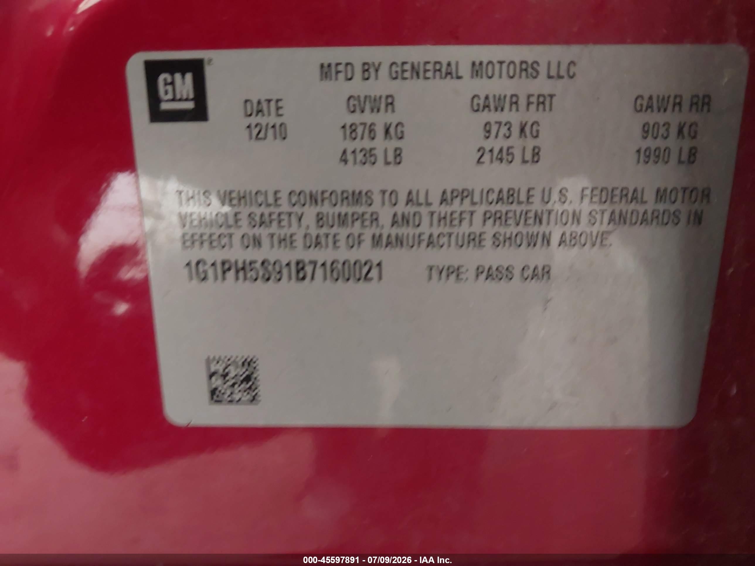 2011 Chevrolet Cruze Ltz Maroon vin: 1G1PH5S91B7160021
