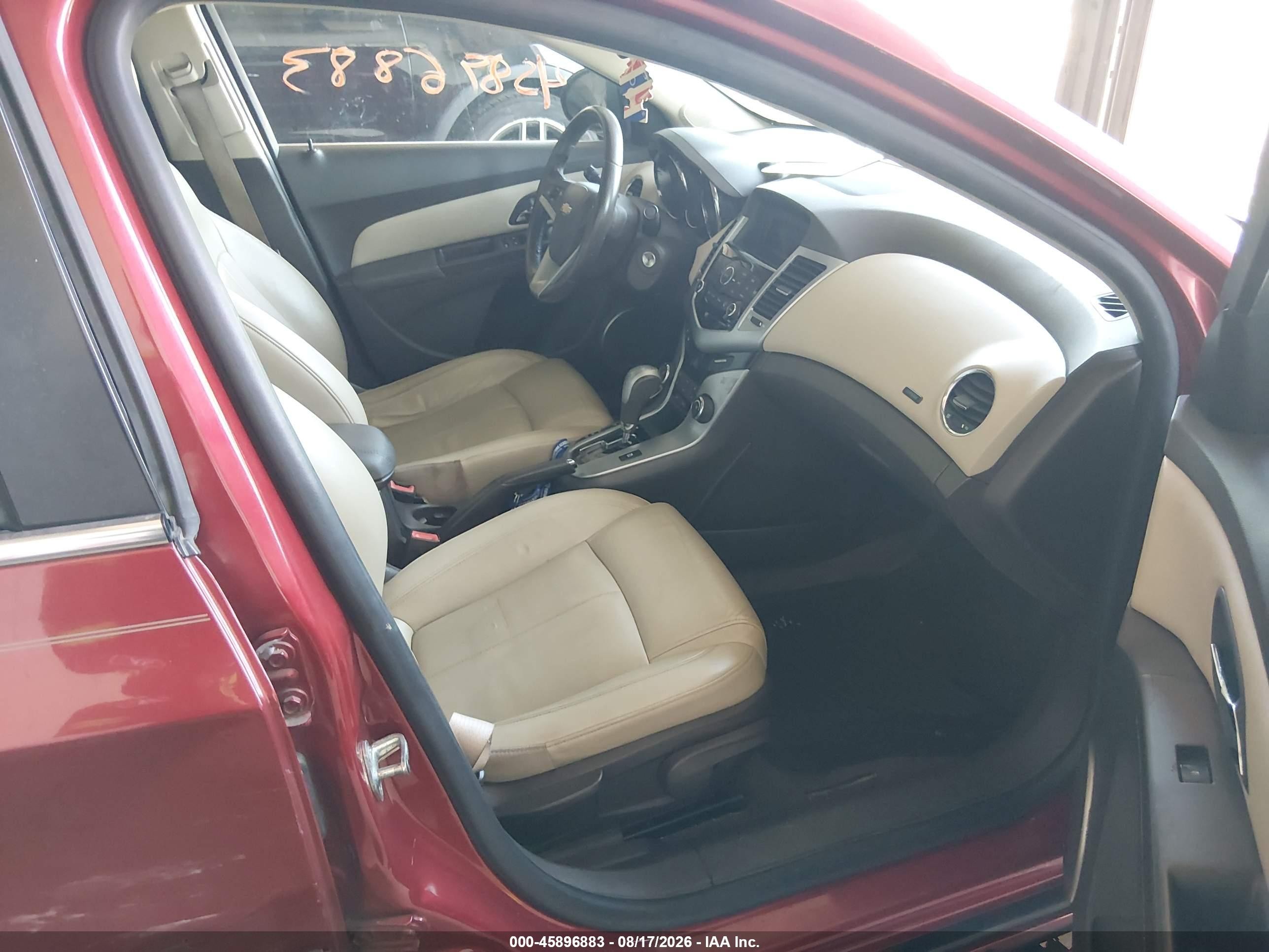 2011 Chevrolet Cruze Ltz Red vin: 1G1PH5S92B7203720