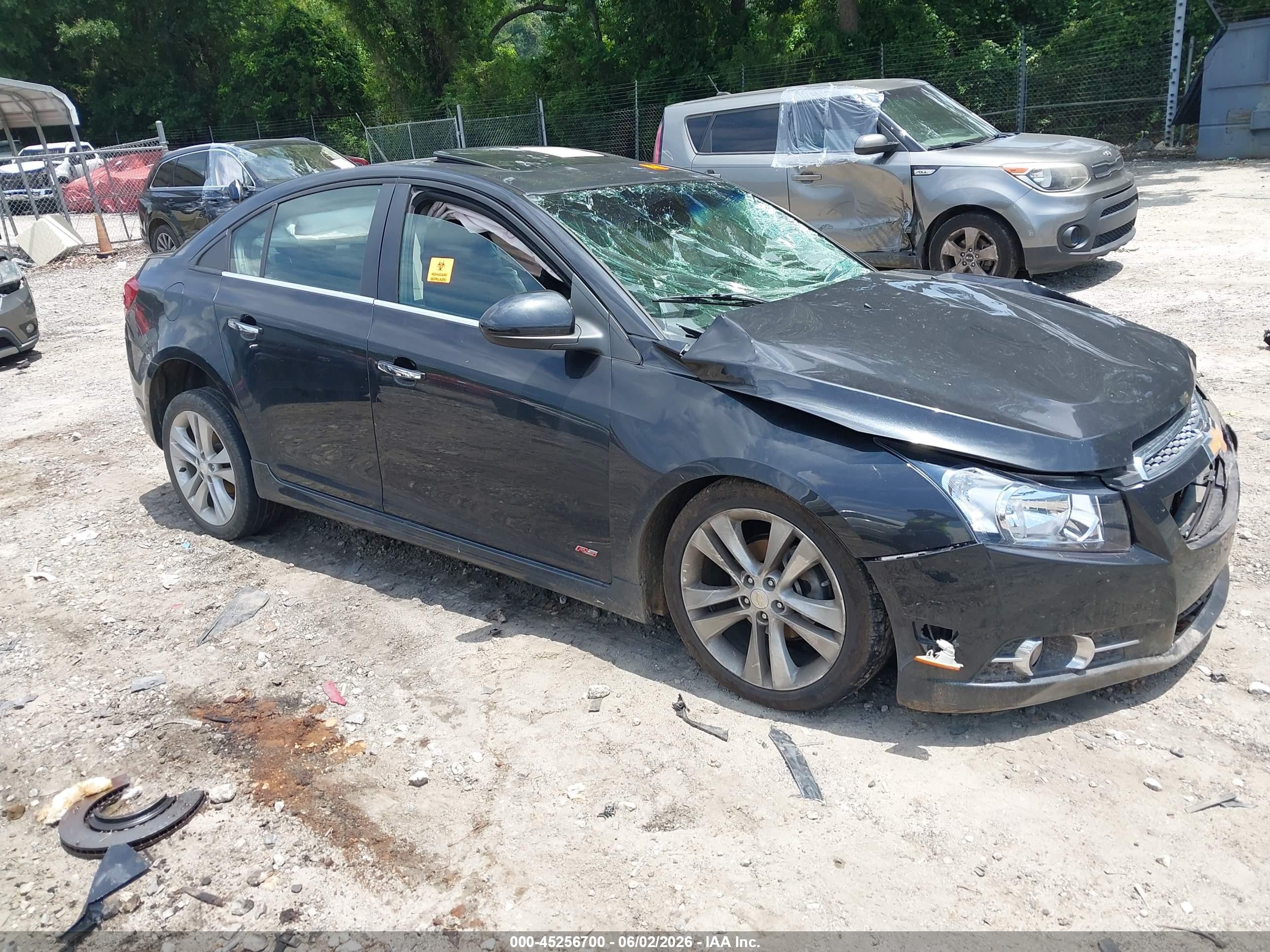 2011 Chevrolet Cruze Ltz Black vin: 1G1PH5S92B7210571