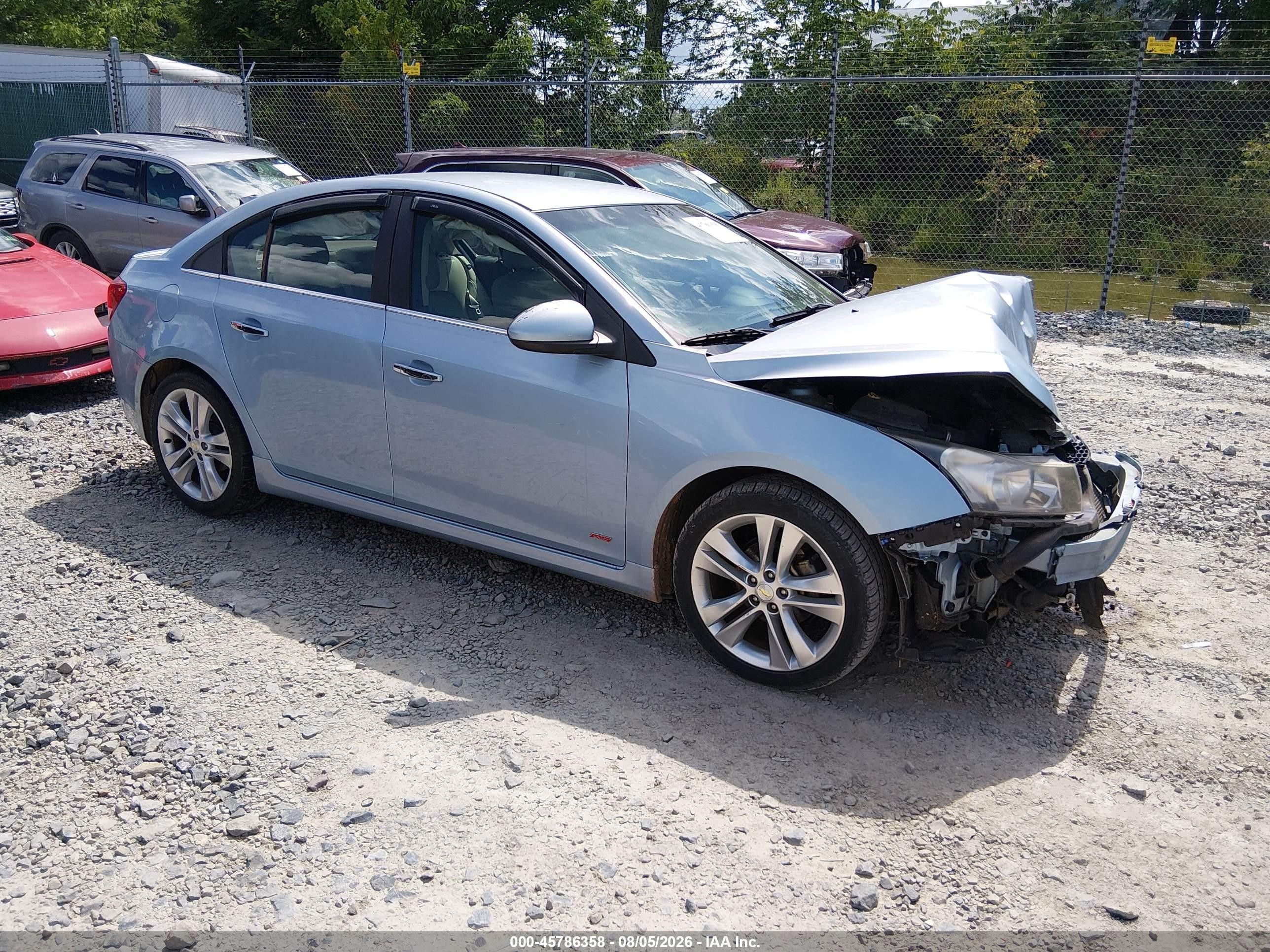 2011 Chevrolet Cruze Ltz Light Blue vin: 1G1PH5S92B7243165