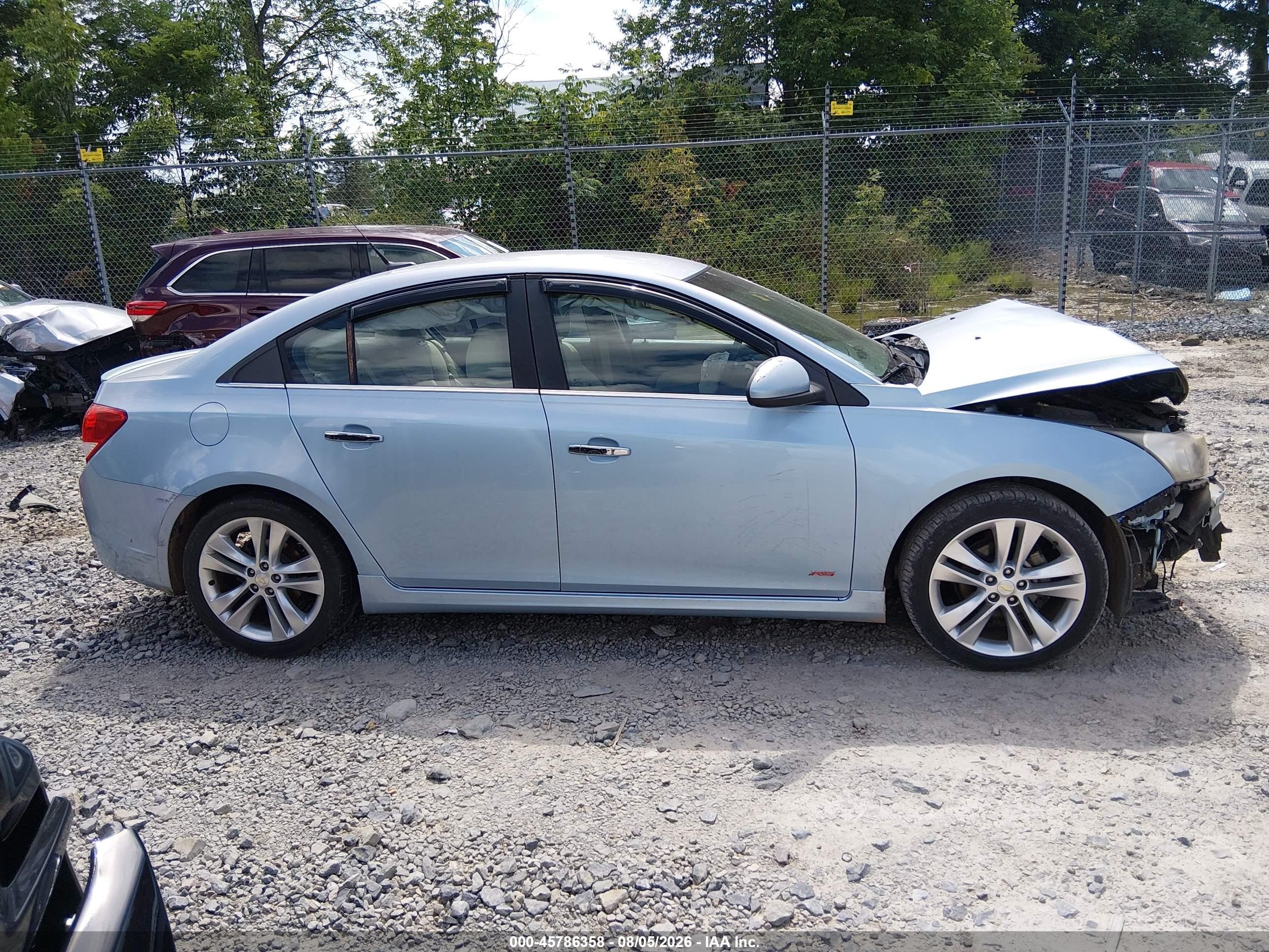 2011 Chevrolet Cruze Ltz Light Blue vin: 1G1PH5S92B7243165