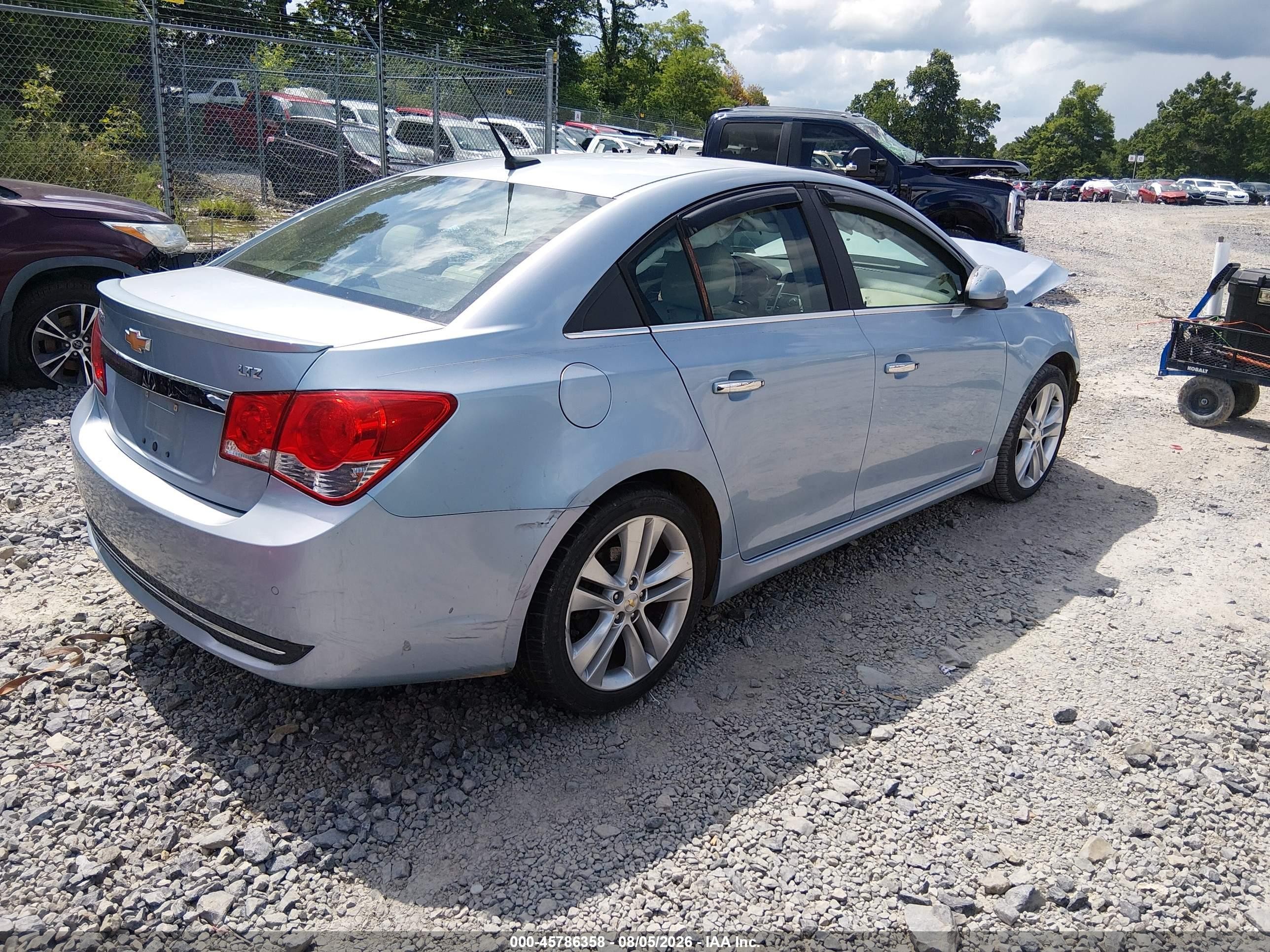 2011 Chevrolet Cruze Ltz Light Blue vin: 1G1PH5S92B7243165
