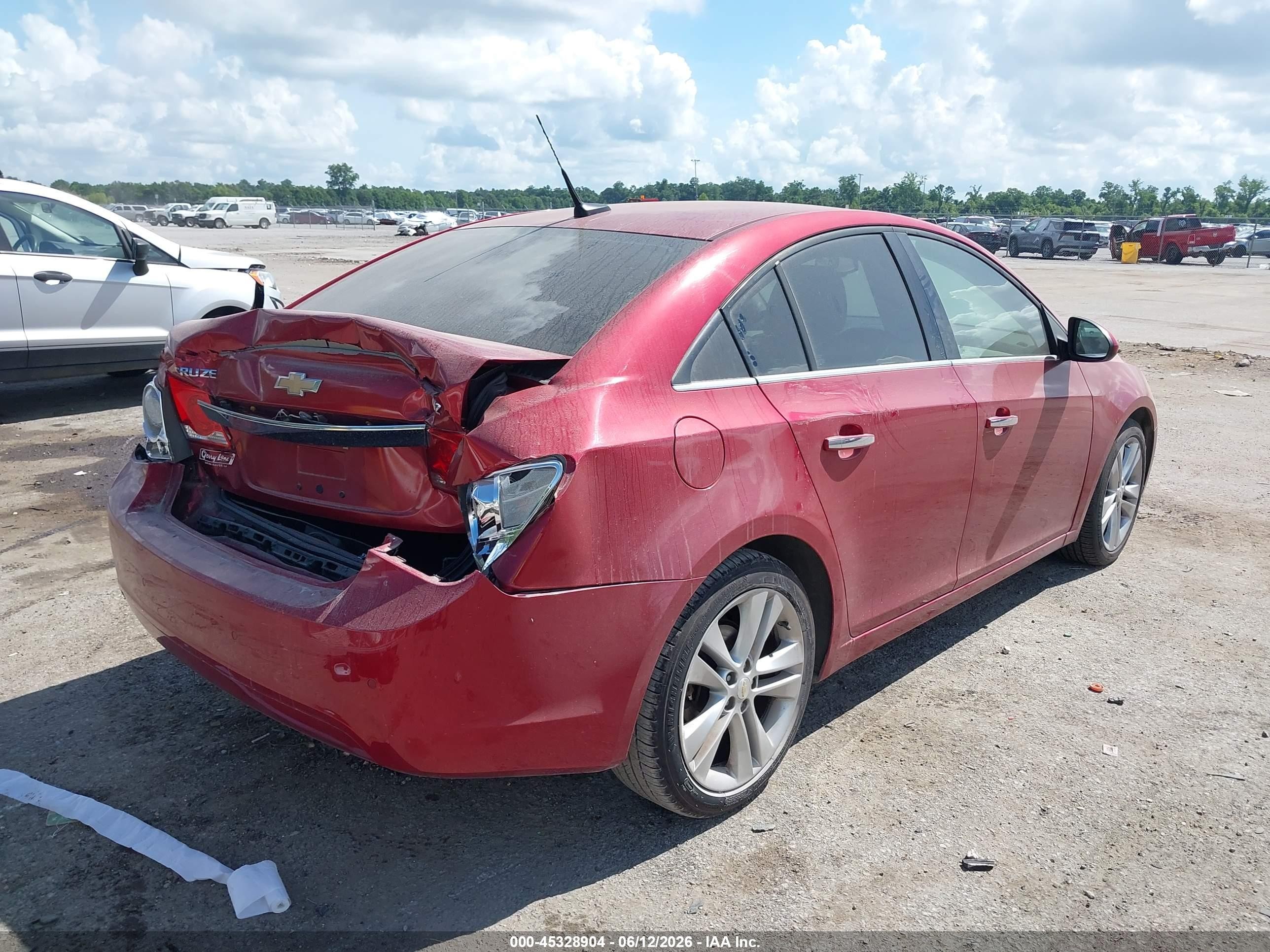 2011 Chevrolet Cruze Ltz Red vin: 1G1PH5S94B7138546