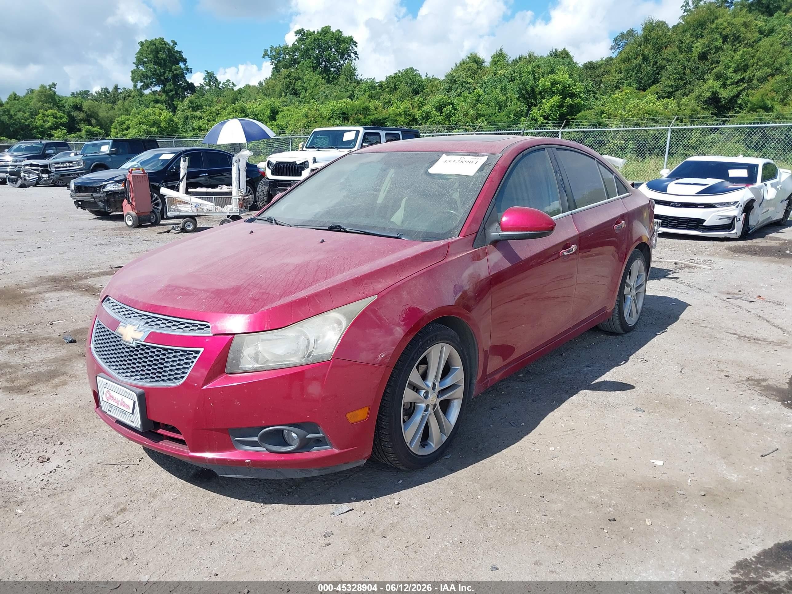 2011 Chevrolet Cruze Ltz Red vin: 1G1PH5S94B7138546