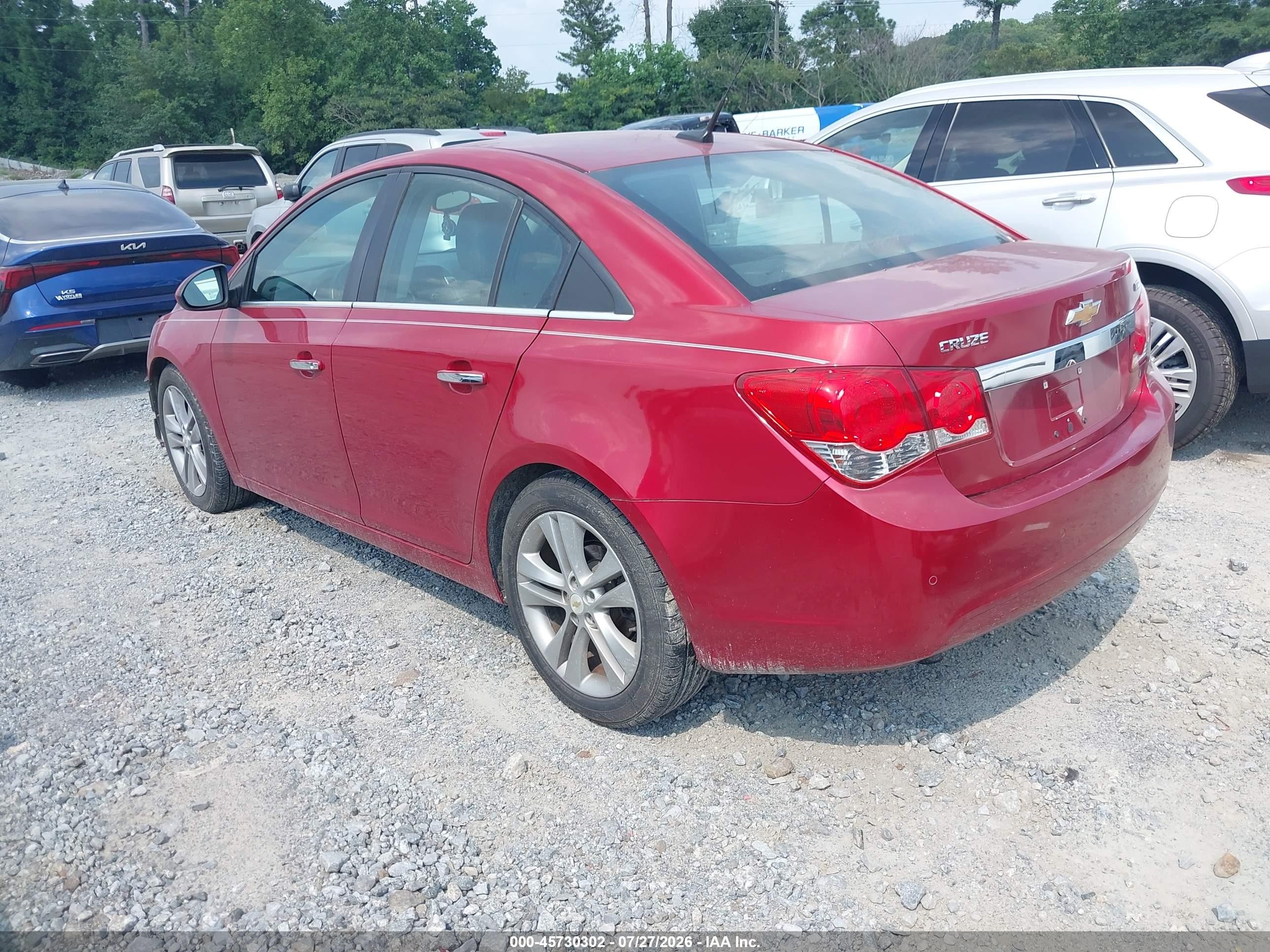 2011 Chevrolet Cruze Ltz Red vin: 1G1PH5S94B7140877
