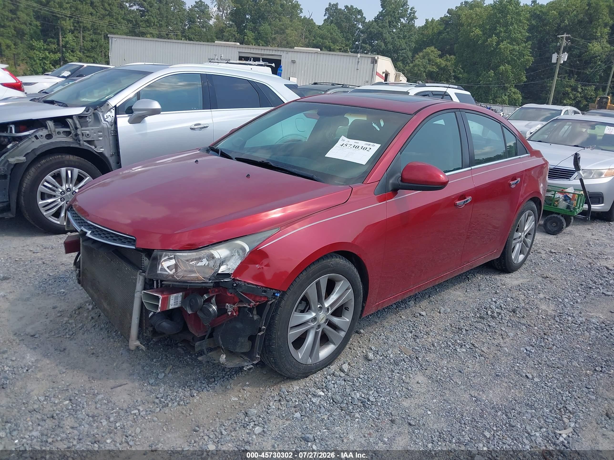 2011 Chevrolet Cruze Ltz Red vin: 1G1PH5S94B7140877