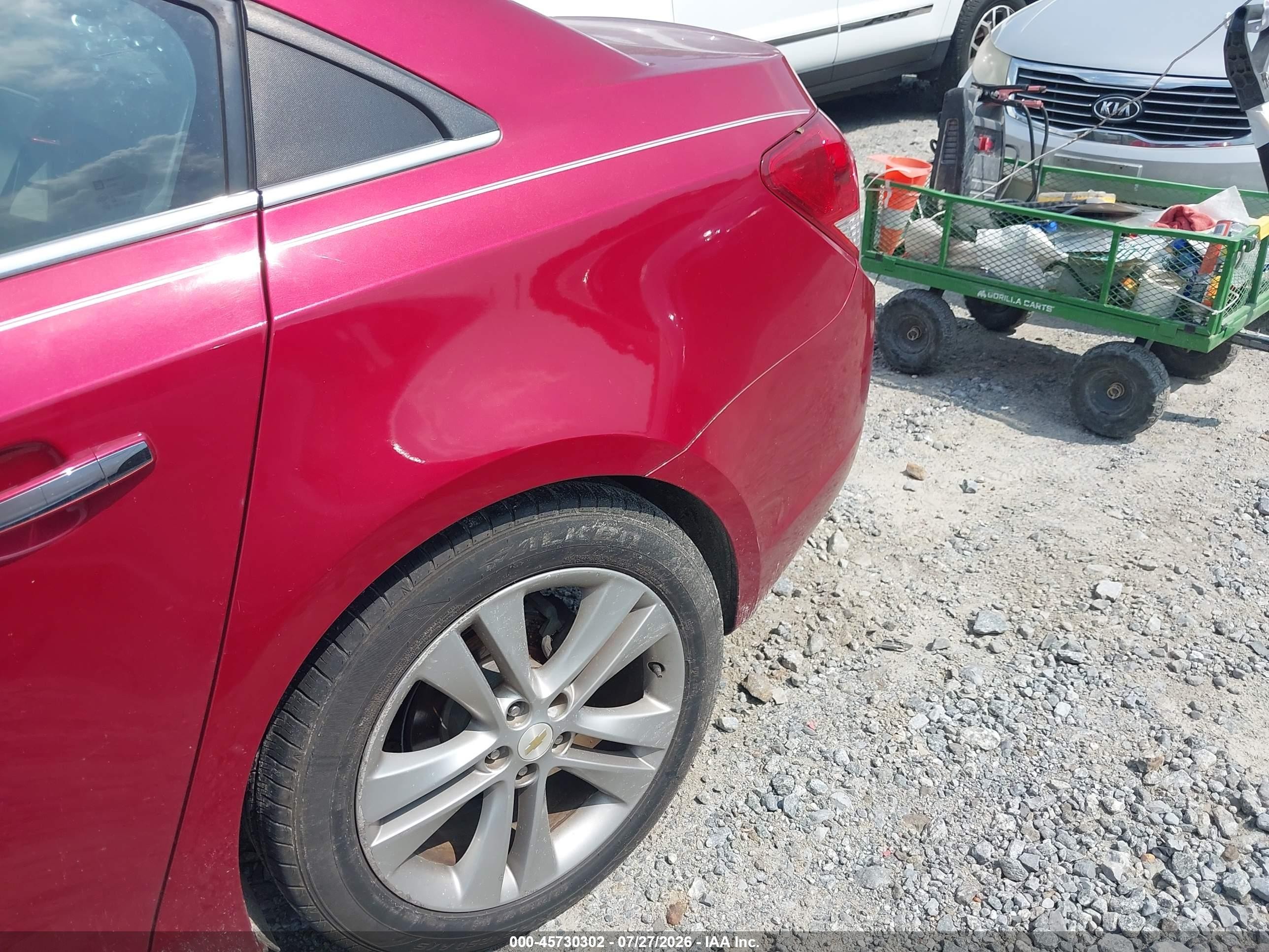 2011 Chevrolet Cruze Ltz Red vin: 1G1PH5S94B7140877