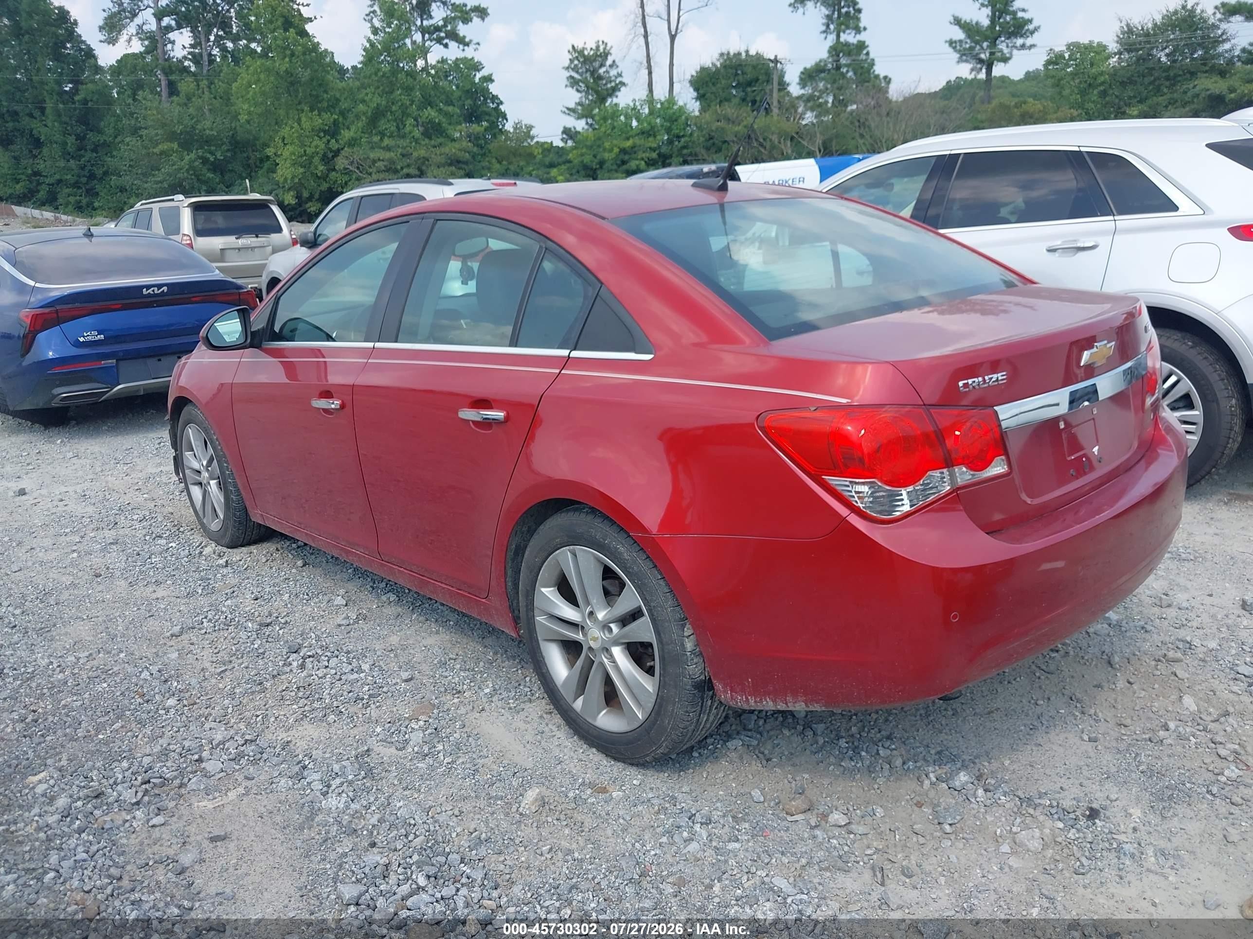 2011 Chevrolet Cruze Ltz Red vin: 1G1PH5S94B7140877