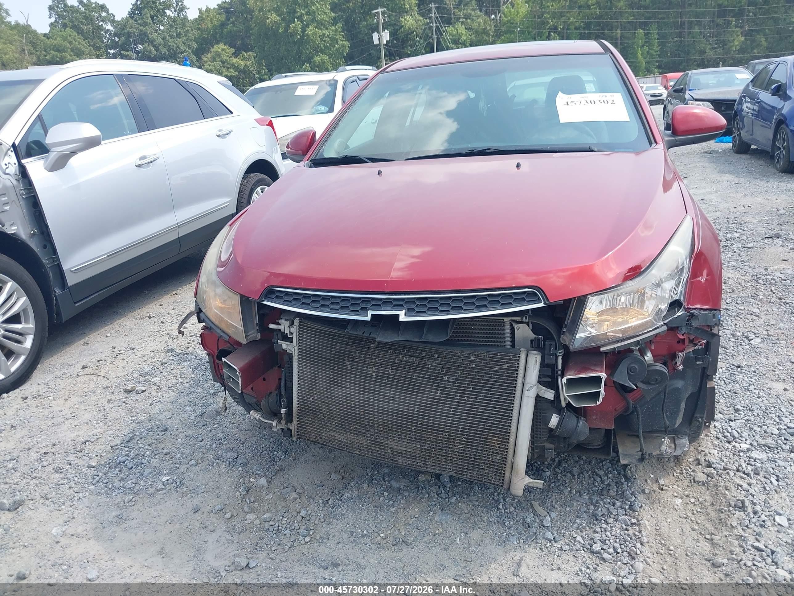 2011 Chevrolet Cruze Ltz Red vin: 1G1PH5S94B7140877