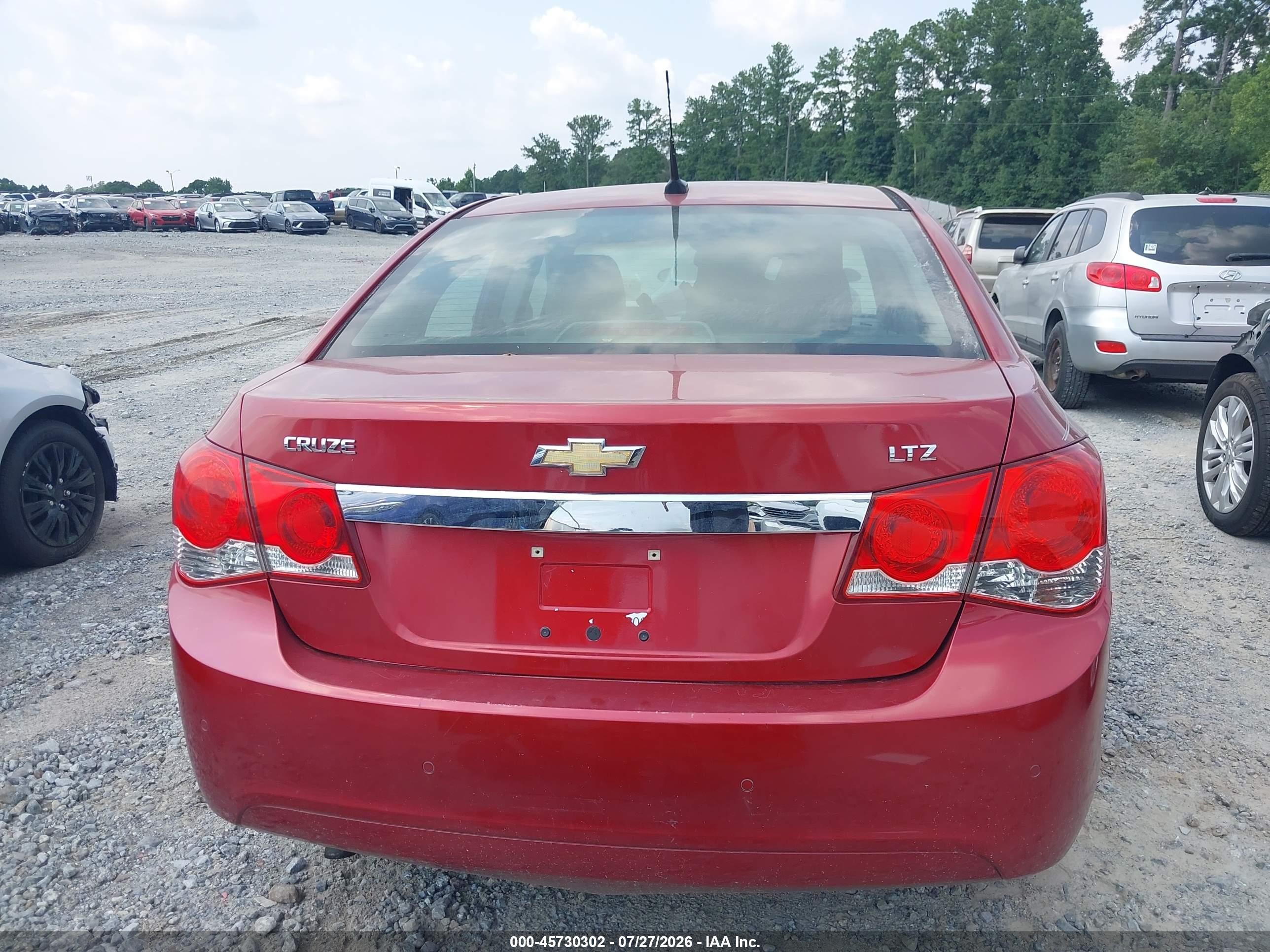 2011 Chevrolet Cruze Ltz Red vin: 1G1PH5S94B7140877