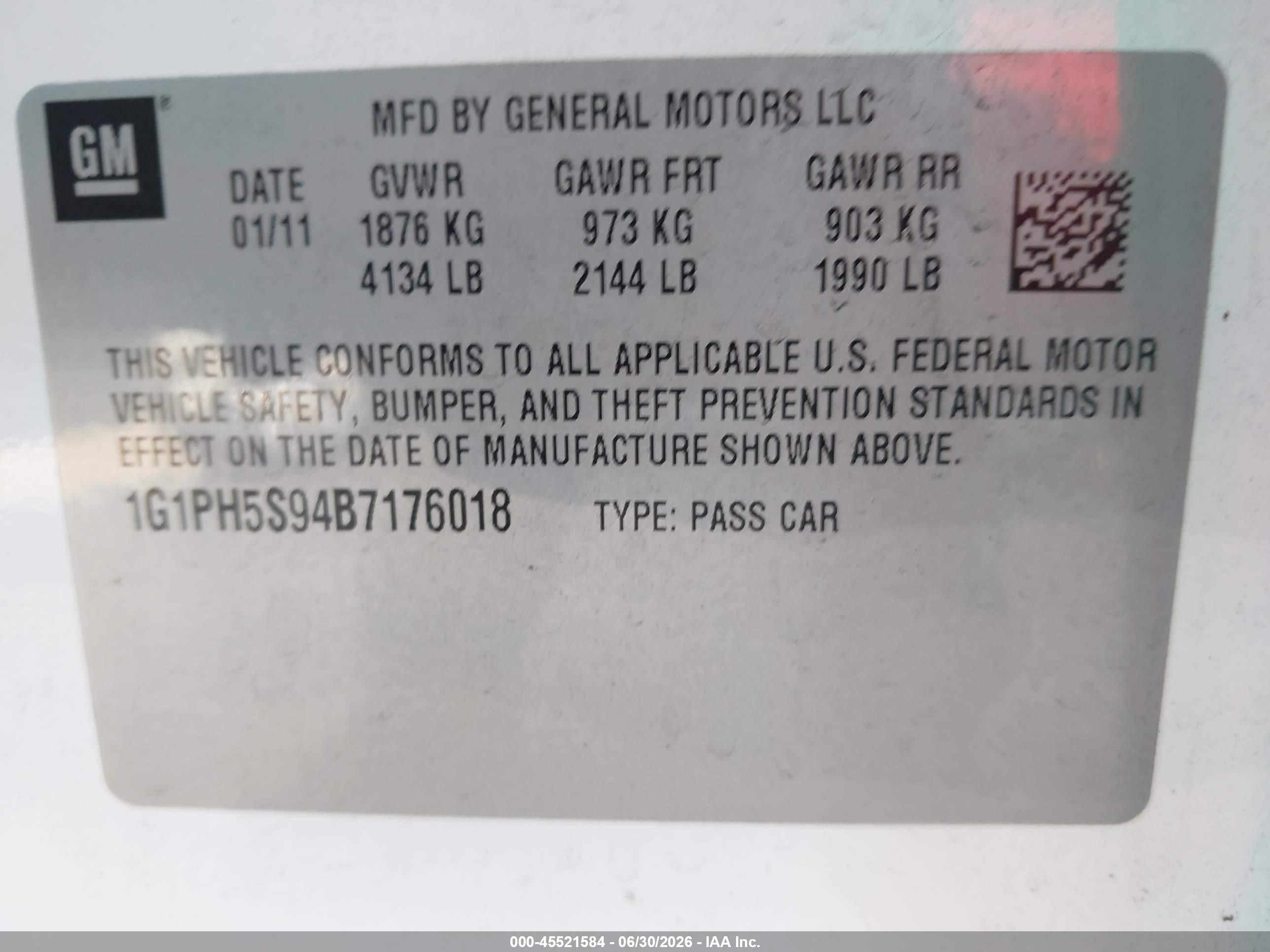 2011 Chevrolet Cruze Ltz White vin: 1G1PH5S94B7176018