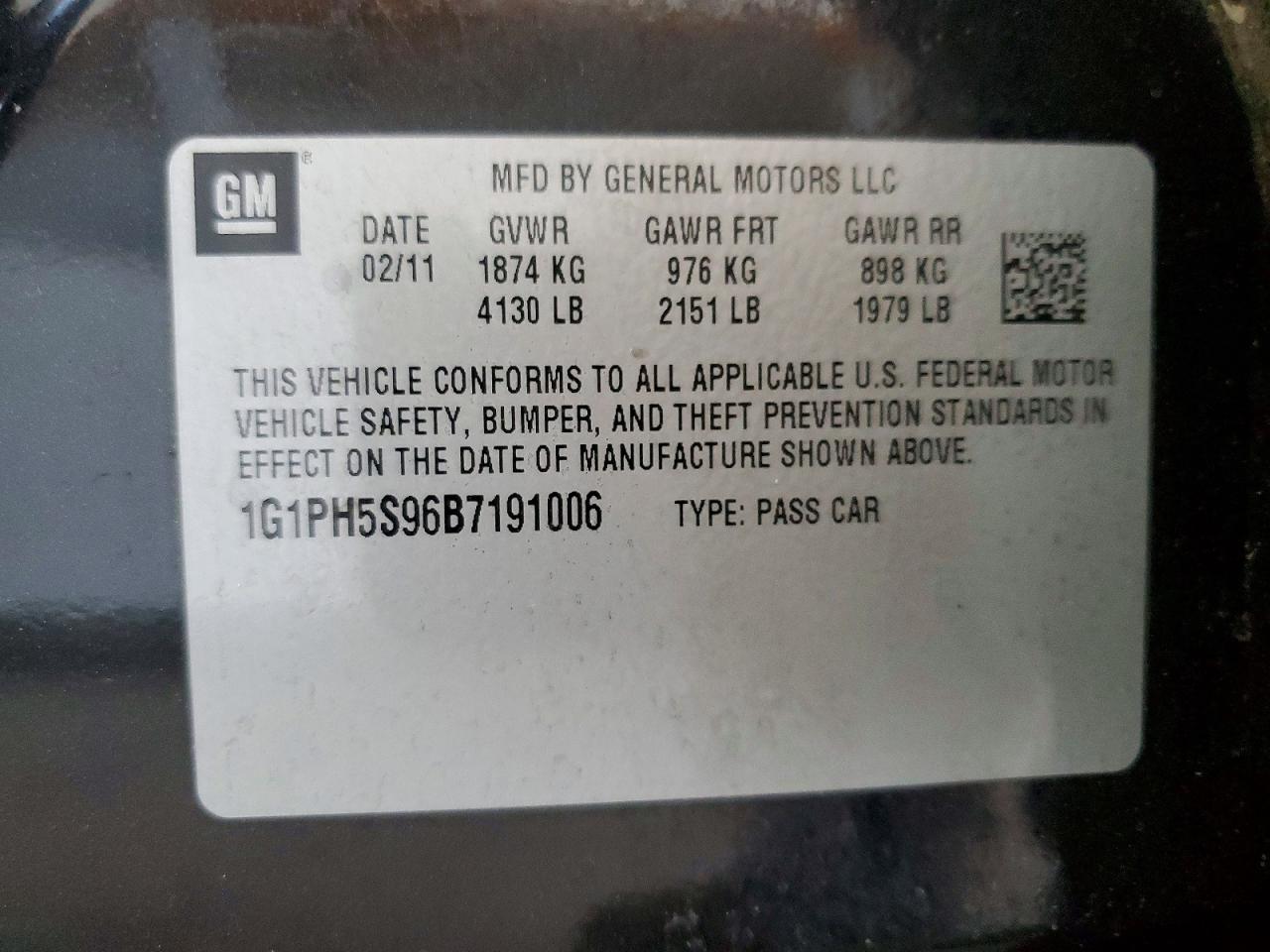 2011 Chevrolet Cruze Ltz Black vin: 1G1PH5S96B7191006