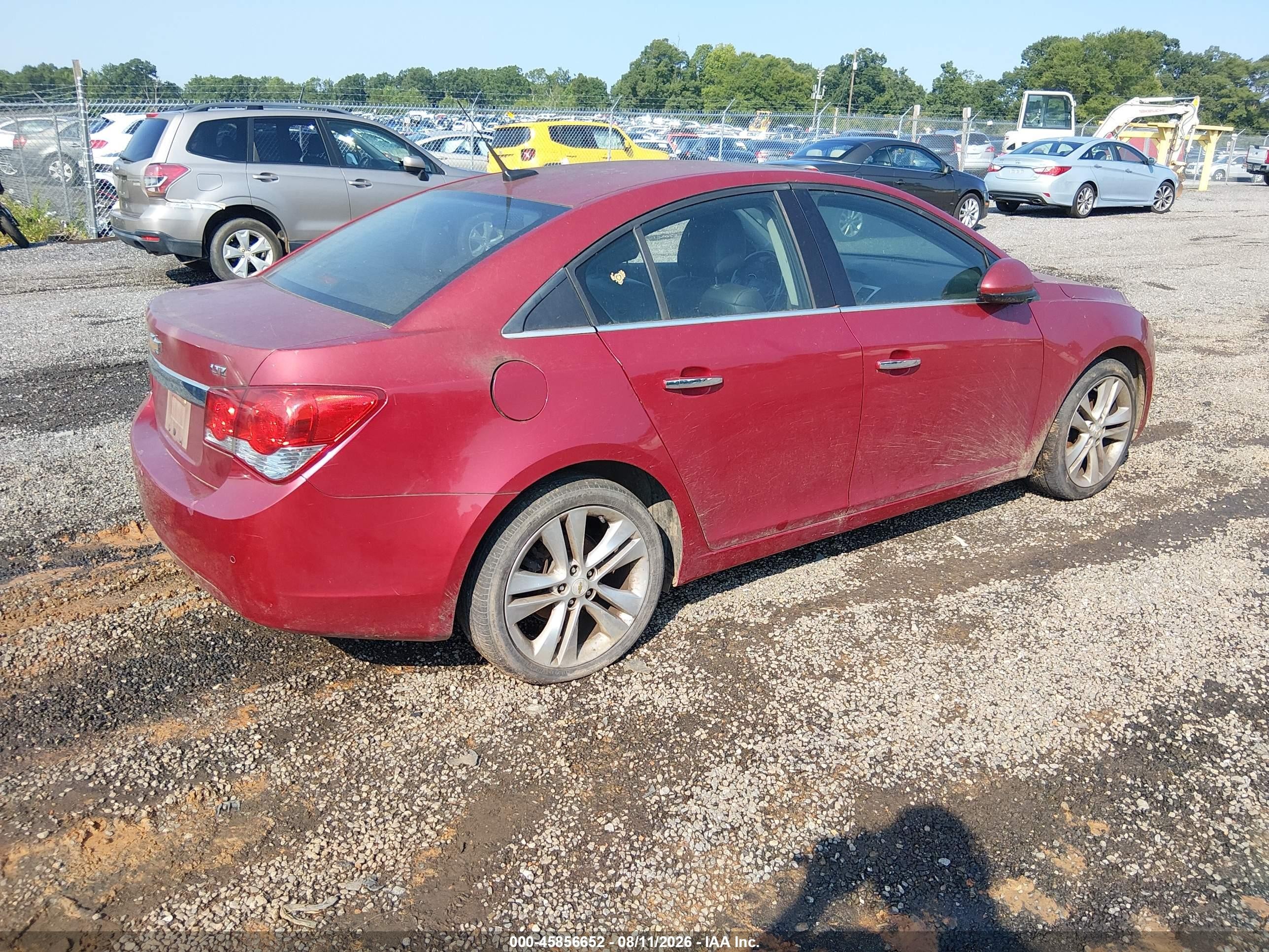 2011 Chevrolet Cruze Ltz Red vin: 1G1PH5S96B7286763