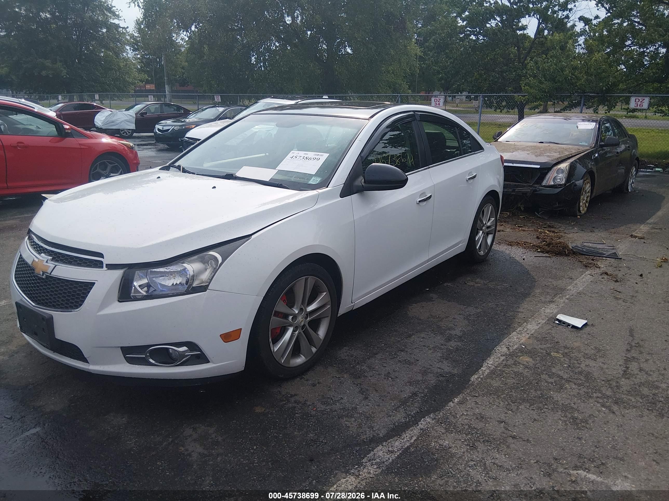 2011 Chevrolet Cruze Ltz White vin: 1G1PH5S97B7143806