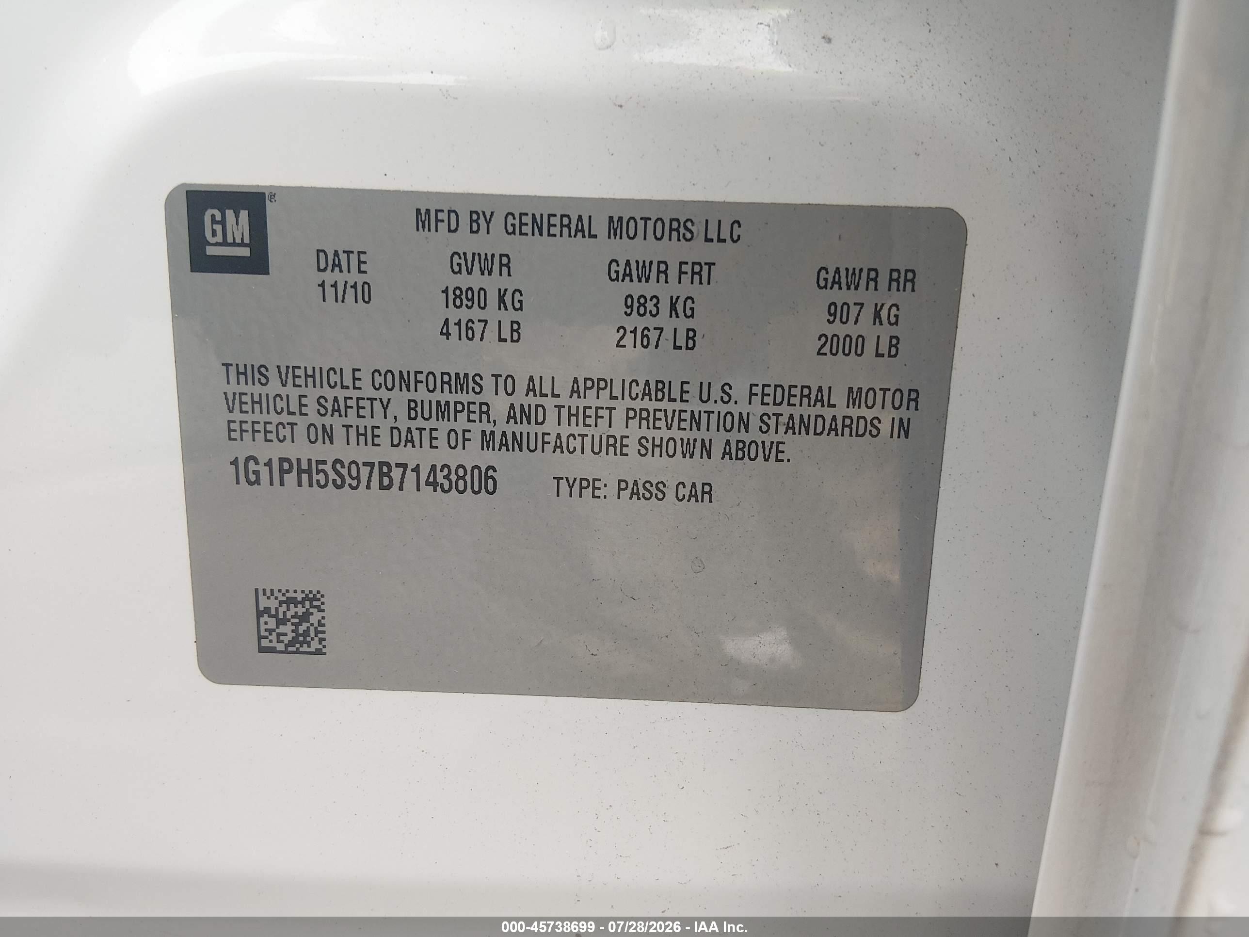 2011 Chevrolet Cruze Ltz White vin: 1G1PH5S97B7143806