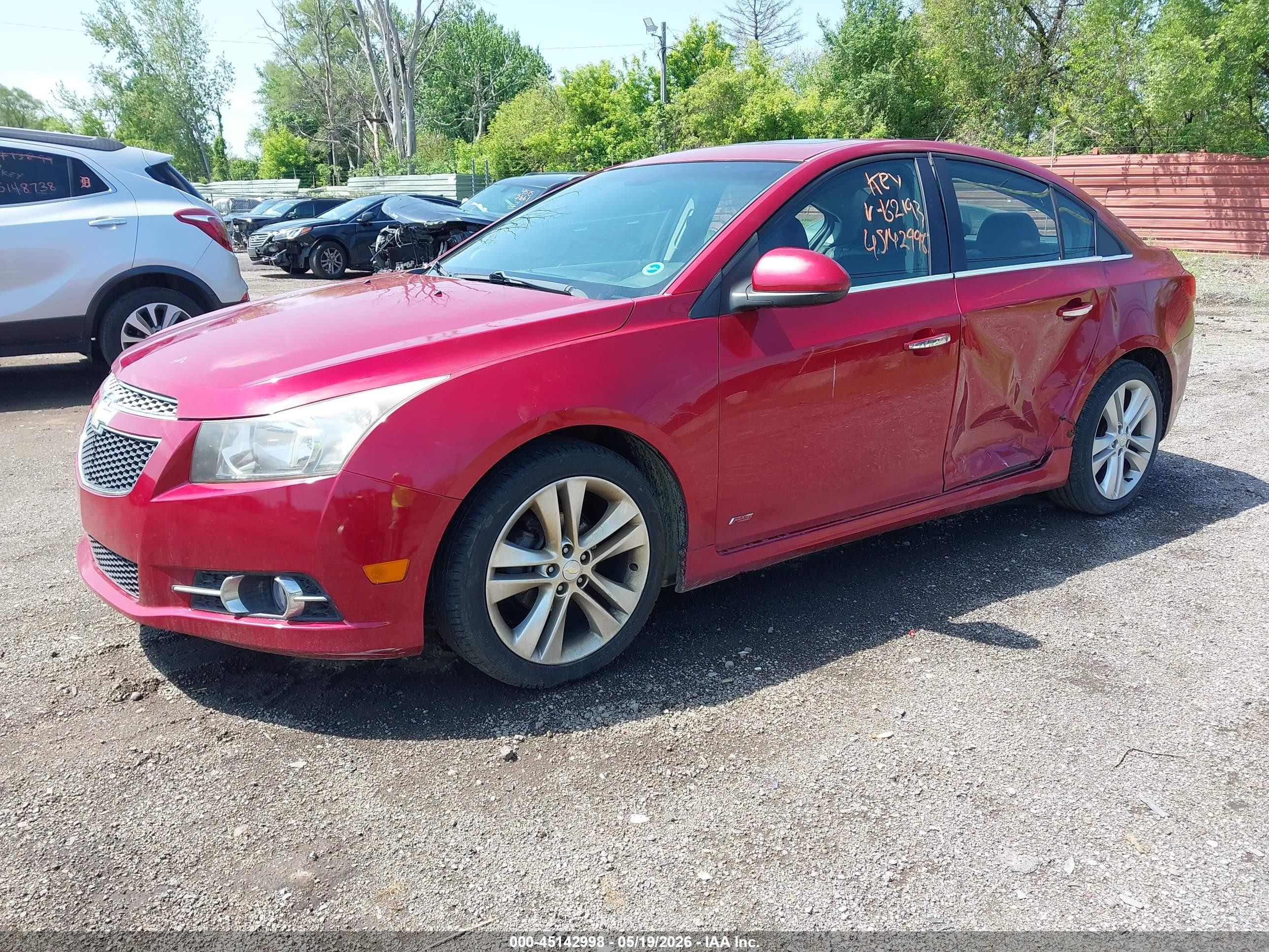 2011 Chevrolet Cruze Ltz Red vin: 1G1PH5S97B7162193