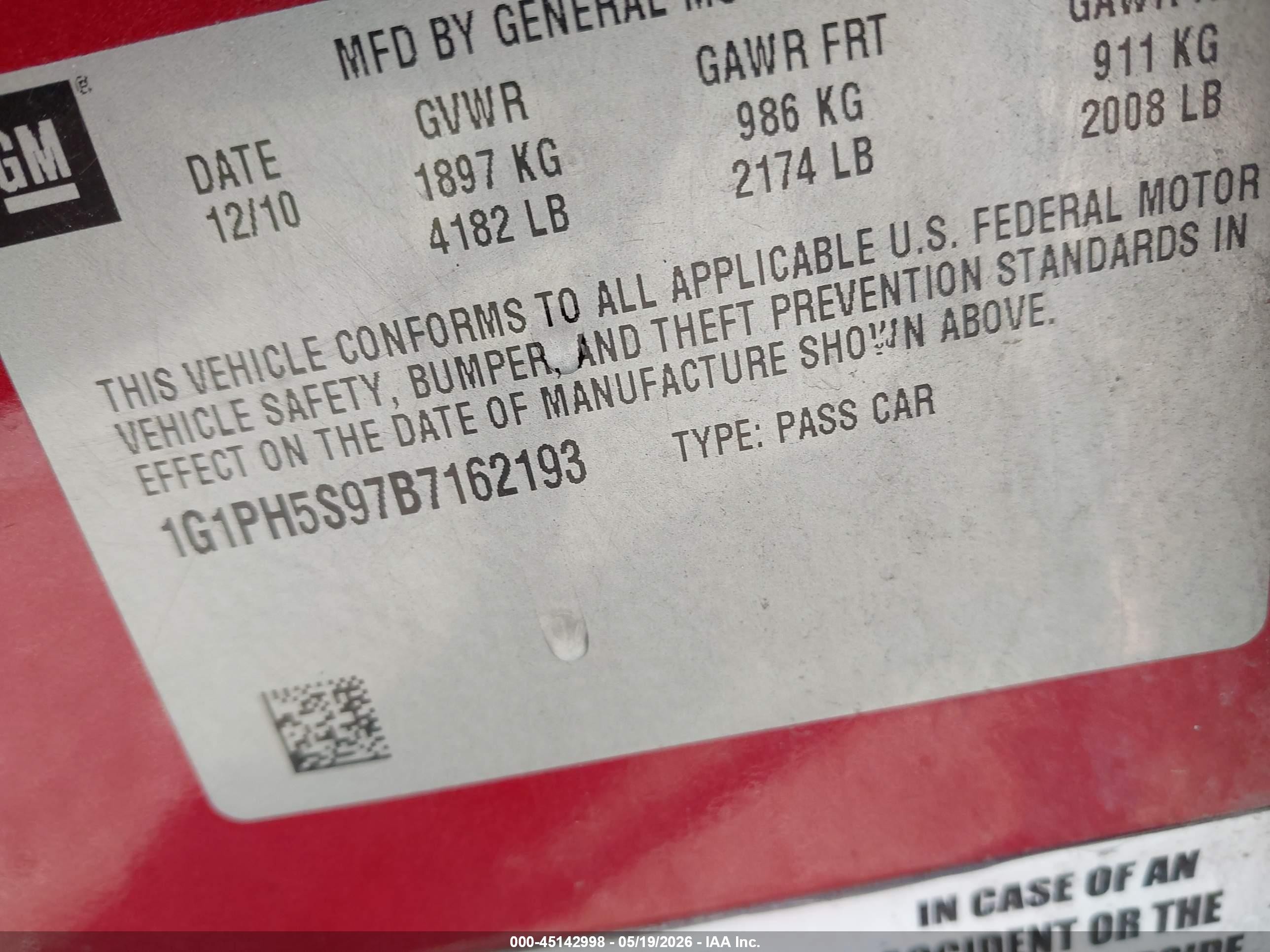 2011 Chevrolet Cruze Ltz Red vin: 1G1PH5S97B7162193