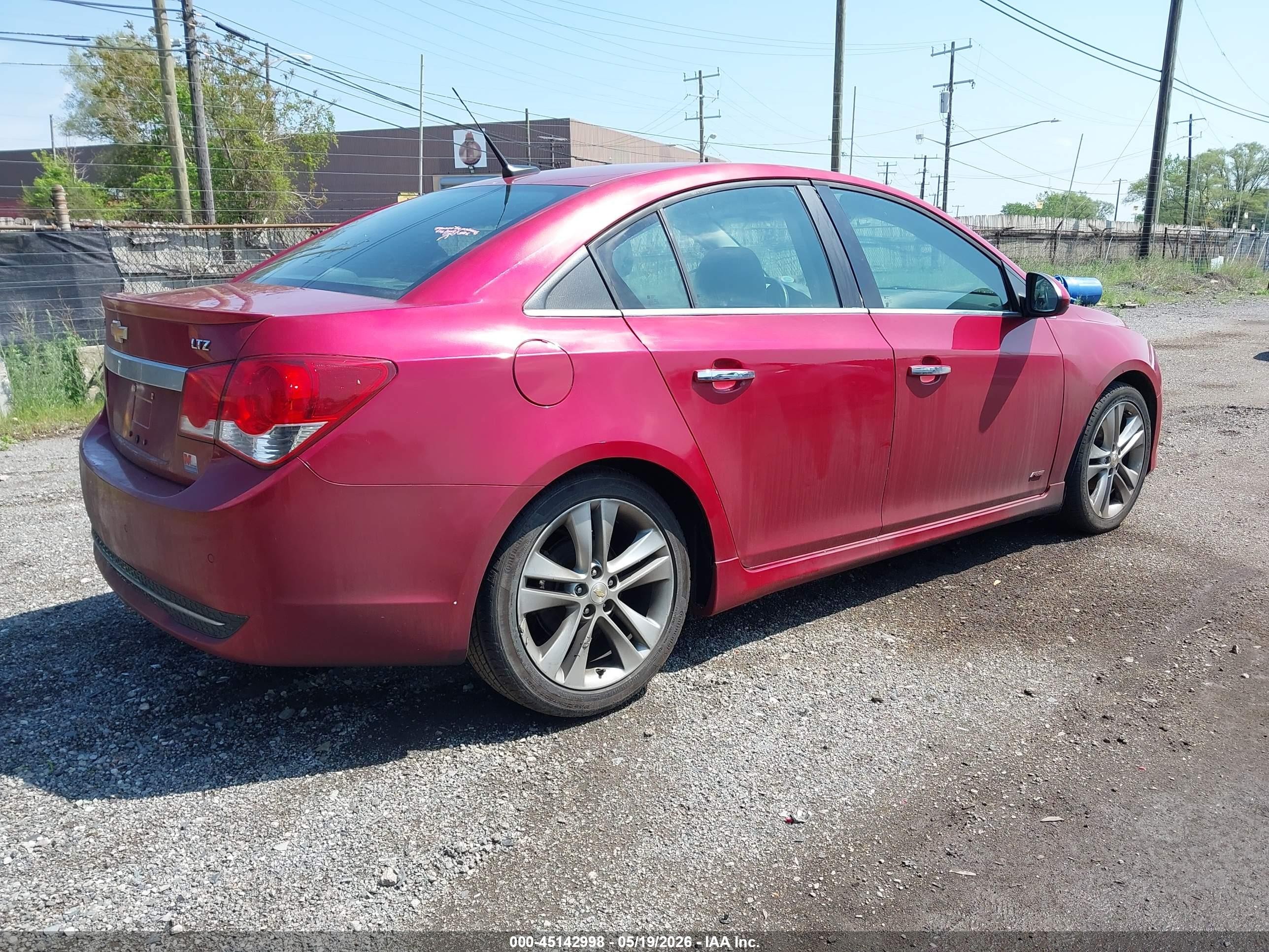 2011 Chevrolet Cruze Ltz Red vin: 1G1PH5S97B7162193