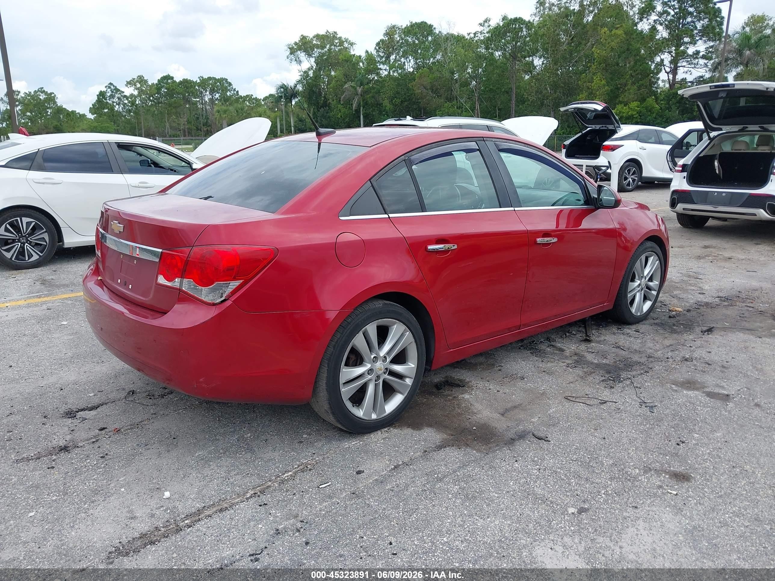 2011 Chevrolet Cruze Ltz Red vin: 1G1PH5S97B7188308
