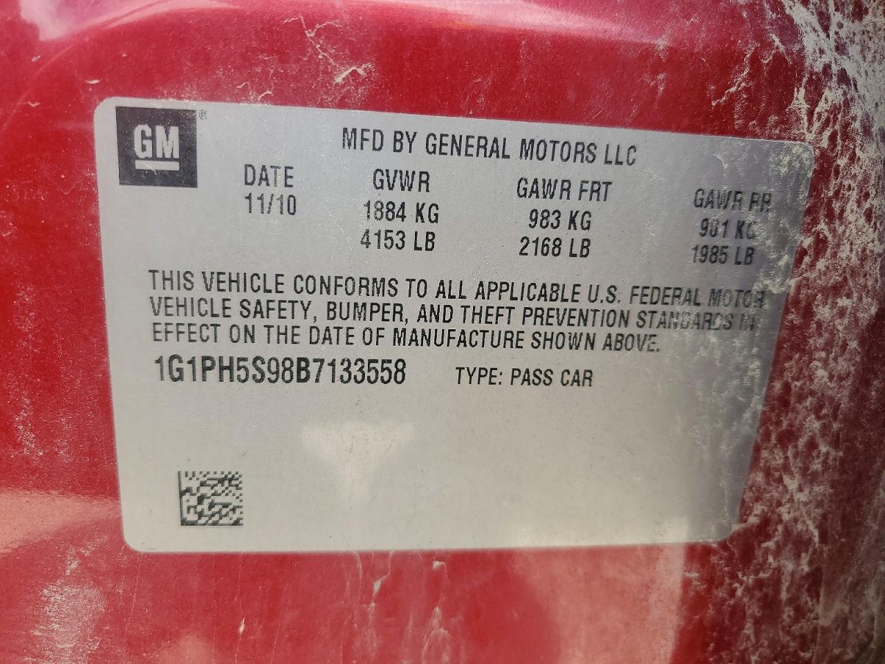 2011 Chevrolet Cruze Ltz Maroon vin: 1G1PH5S98B7133558