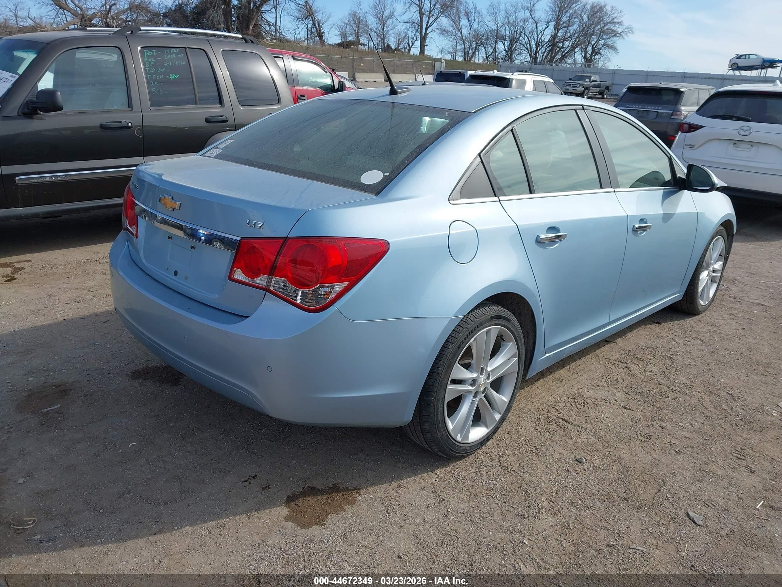2011 Chevrolet Cruze Ltz Light Blue vin: 1G1PH5S99B7244376