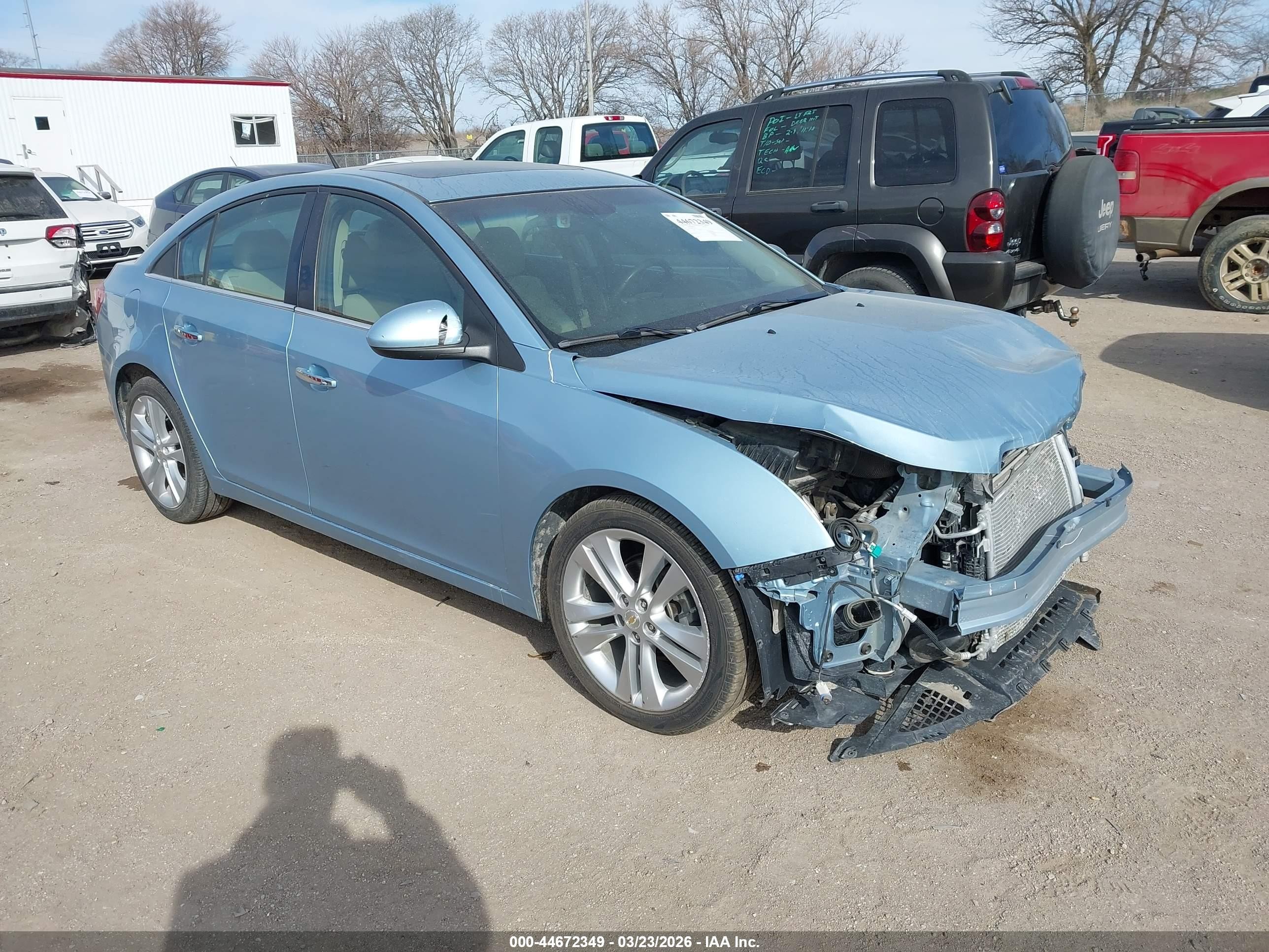 2011 Chevrolet Cruze Ltz Light Blue vin: 1G1PH5S99B7244376