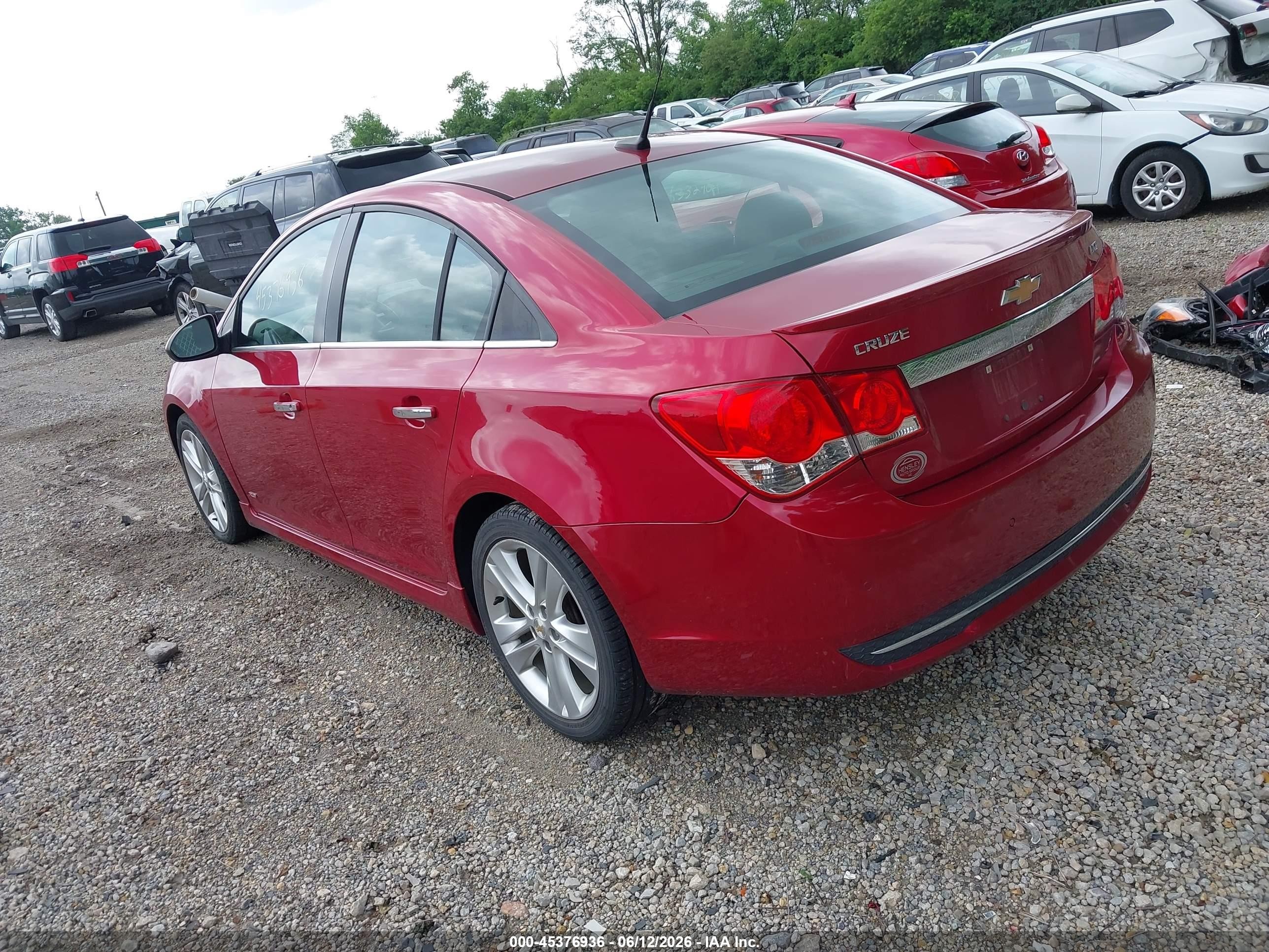 2011 Chevrolet Cruze Ltz Red vin: 1G1PH5S9XB7249358