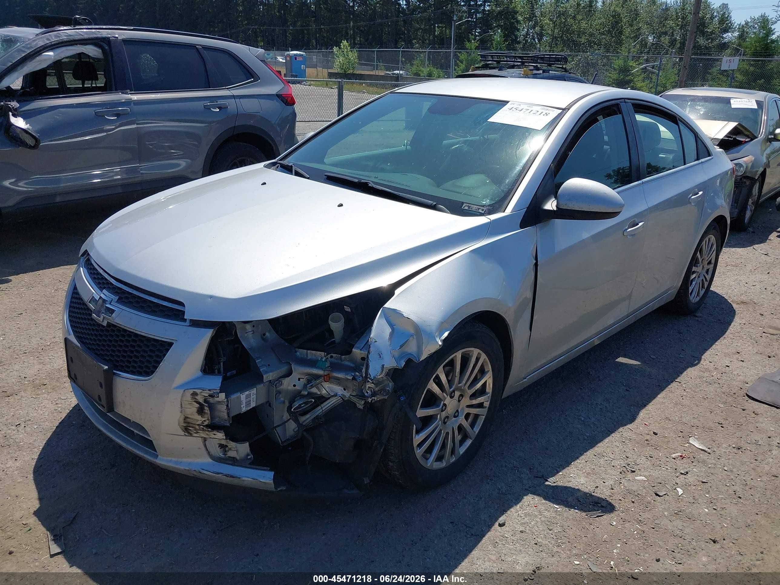 2013 Chevrolet Cruze Eco Auto Silver vin: 1G1PH5SB0D7174336