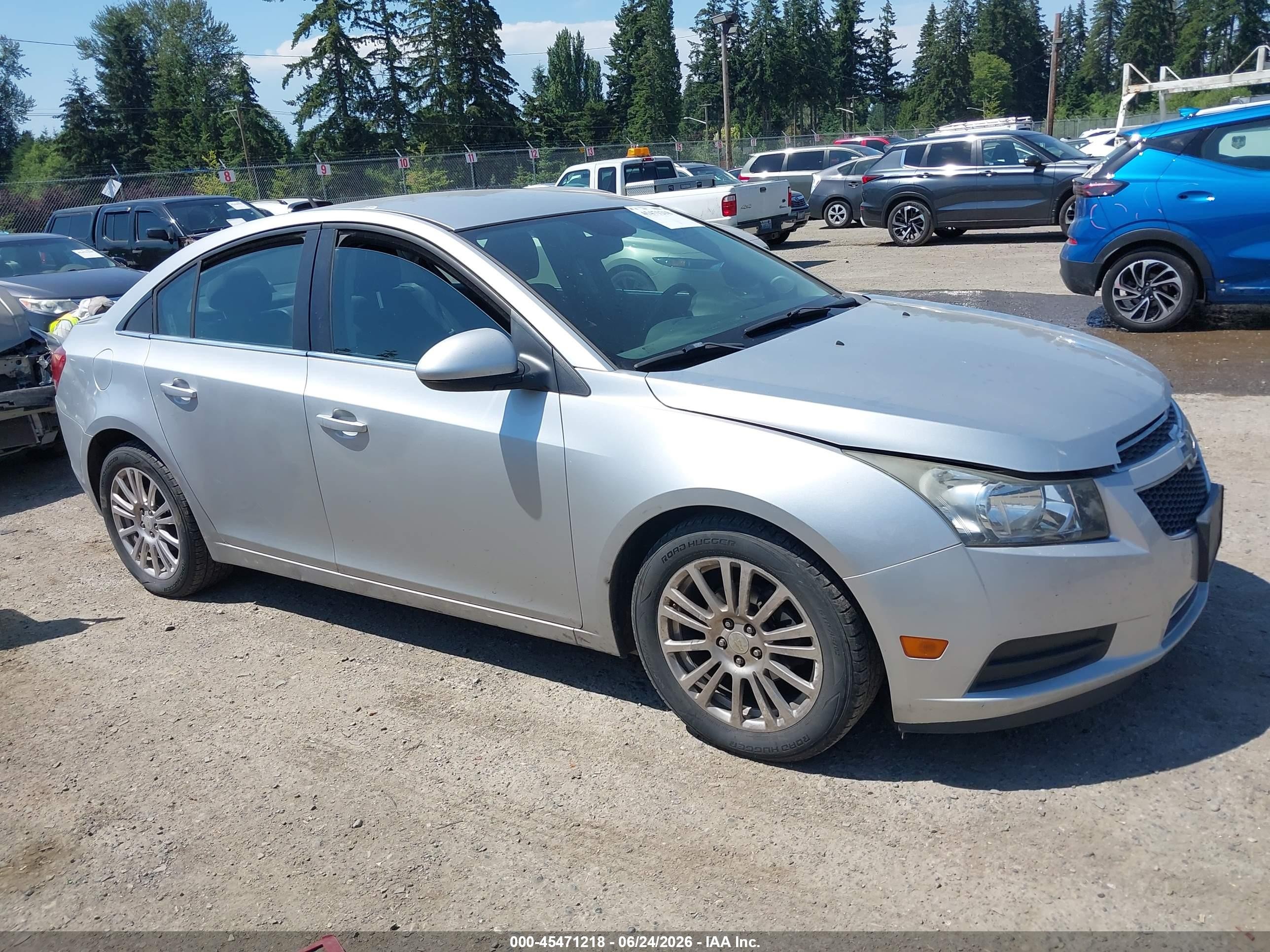 2013 Chevrolet Cruze Eco Auto Silver vin: 1G1PH5SB0D7174336