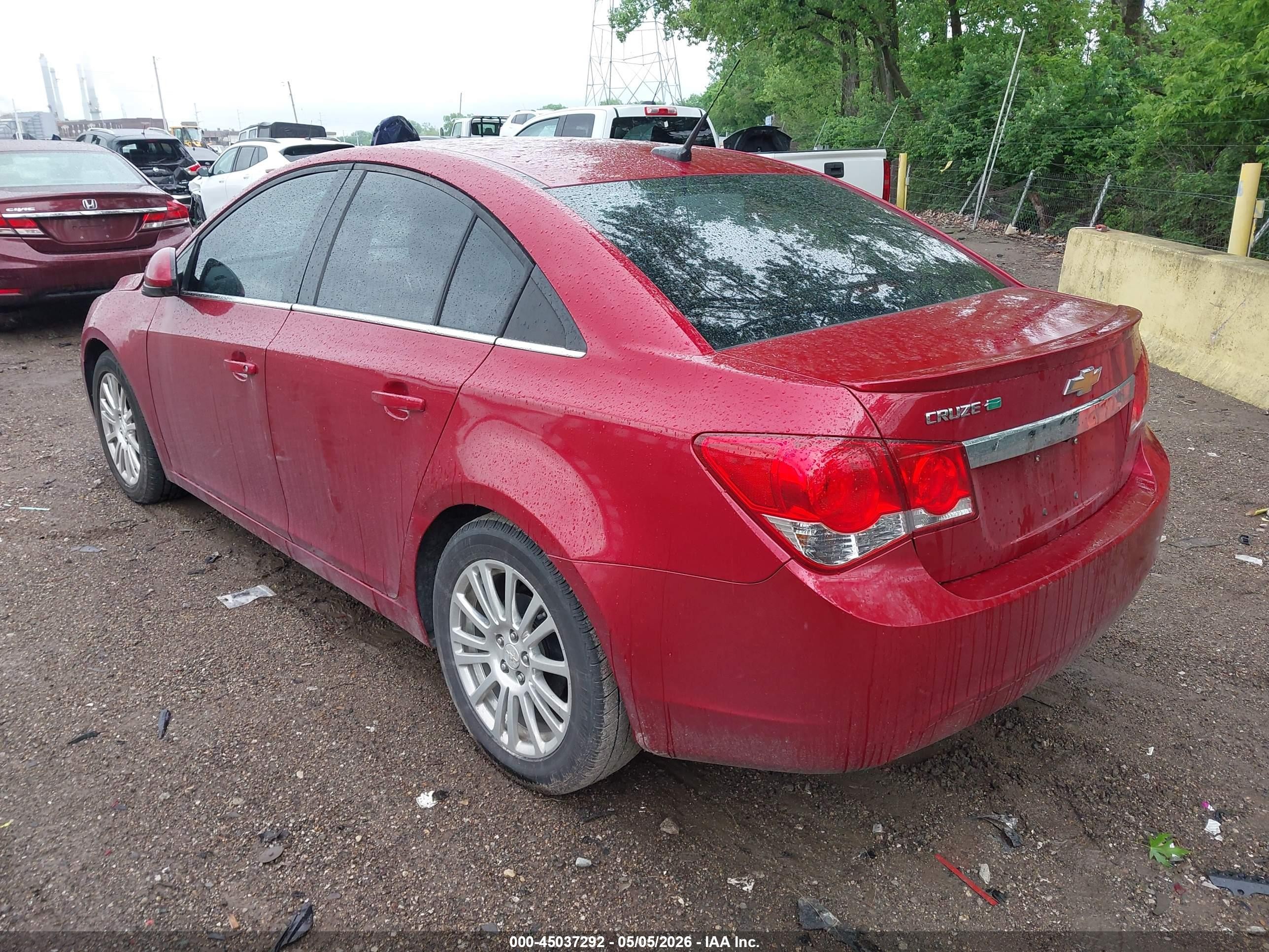 2013 Chevrolet Cruze Eco Auto Red vin: 1G1PH5SB0D7319732