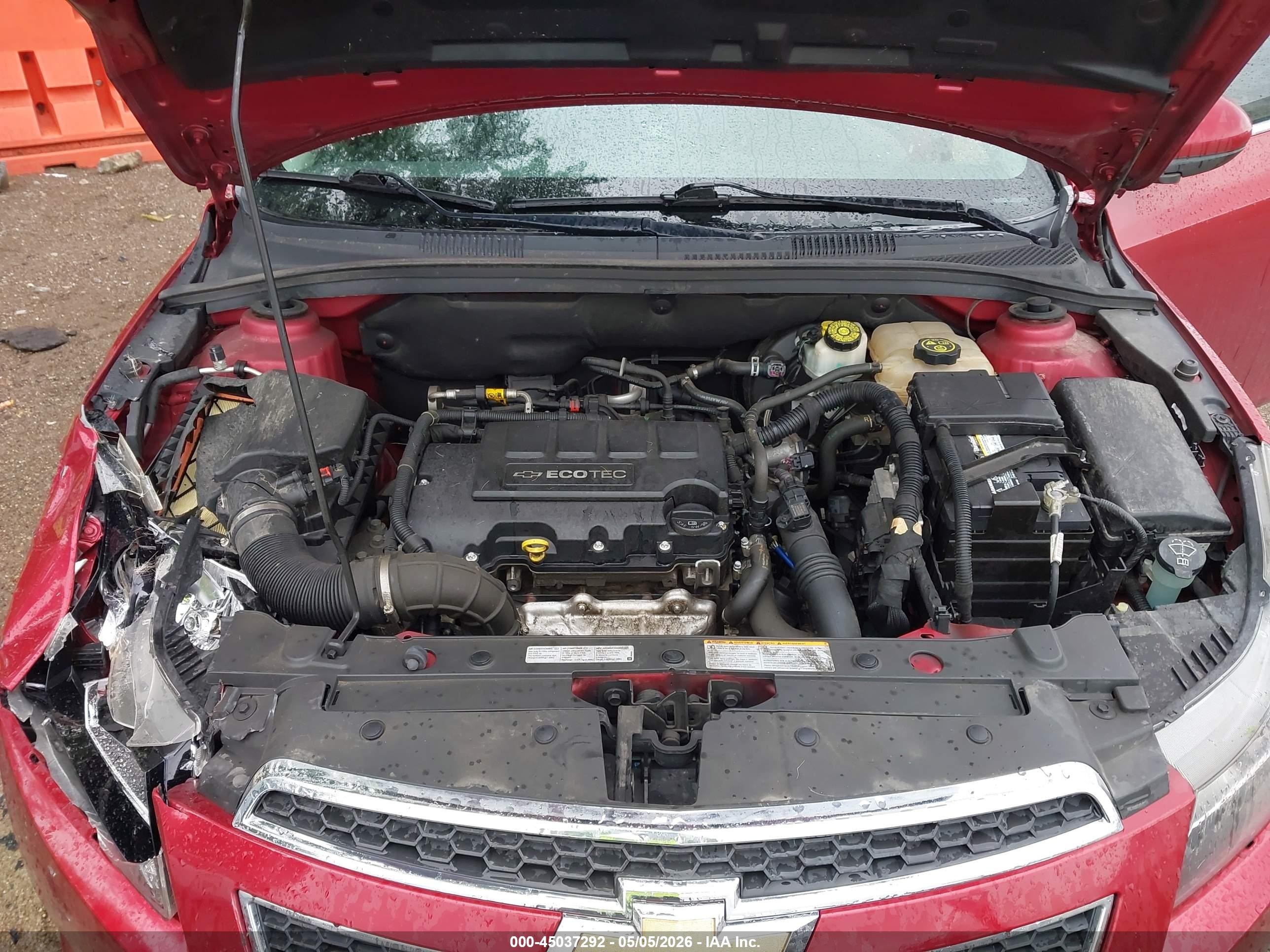 2013 Chevrolet Cruze Eco Auto Red vin: 1G1PH5SB0D7319732