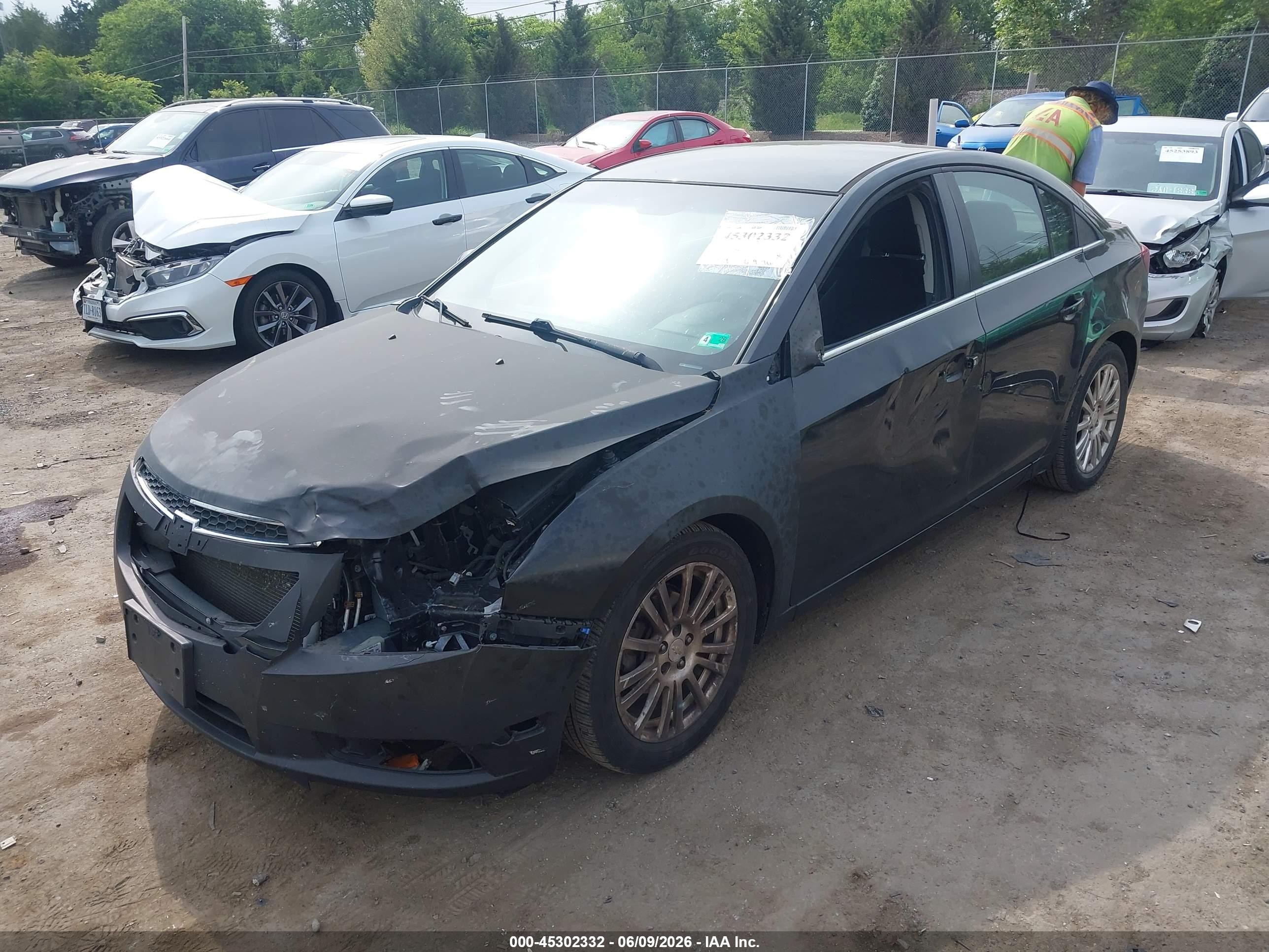 2013 Chevrolet Cruze Eco Auto Black vin: 1G1PH5SB1D7215041