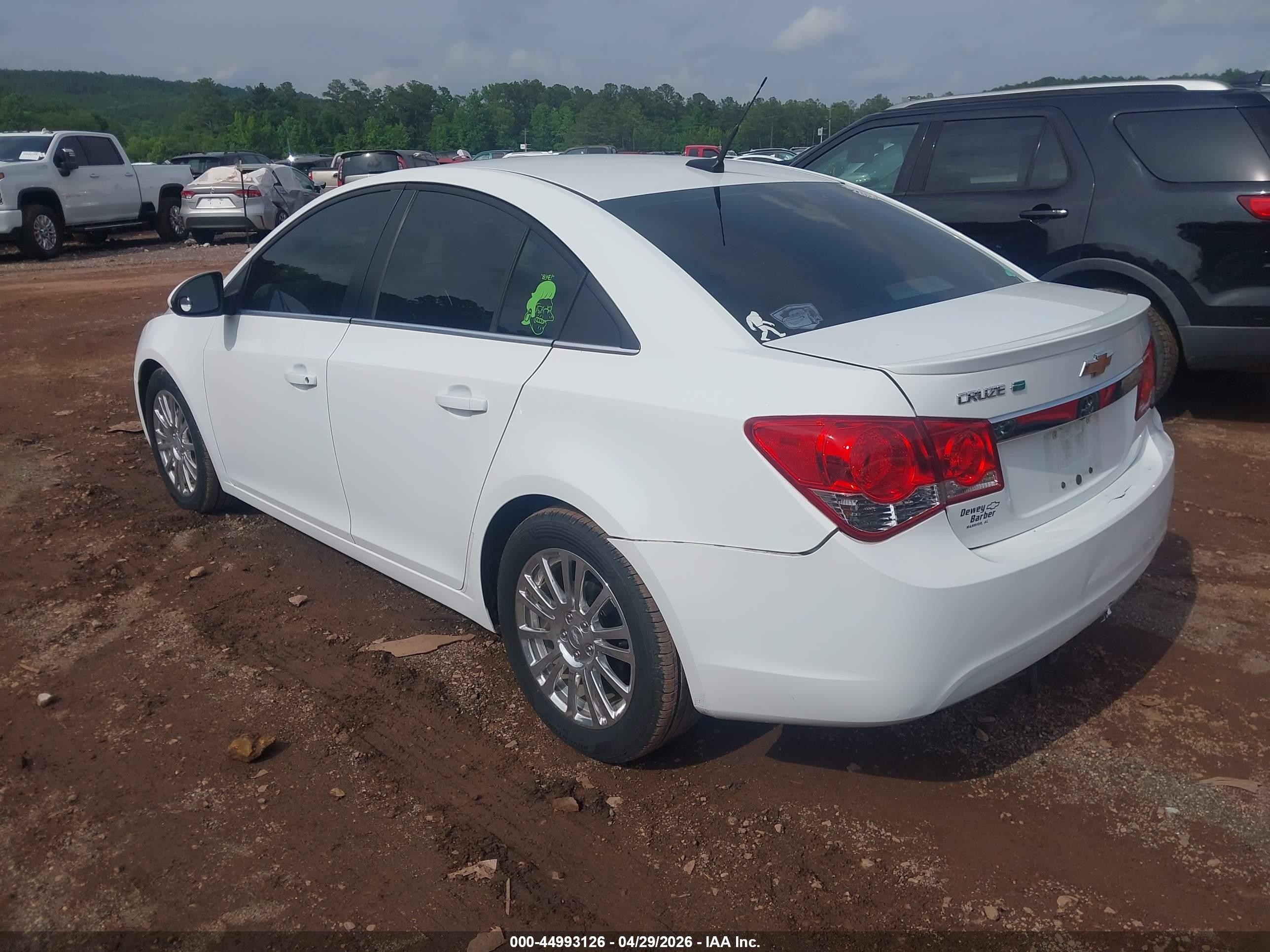 2013 Chevrolet Cruze Eco Auto White vin: 1G1PH5SB3D7157420