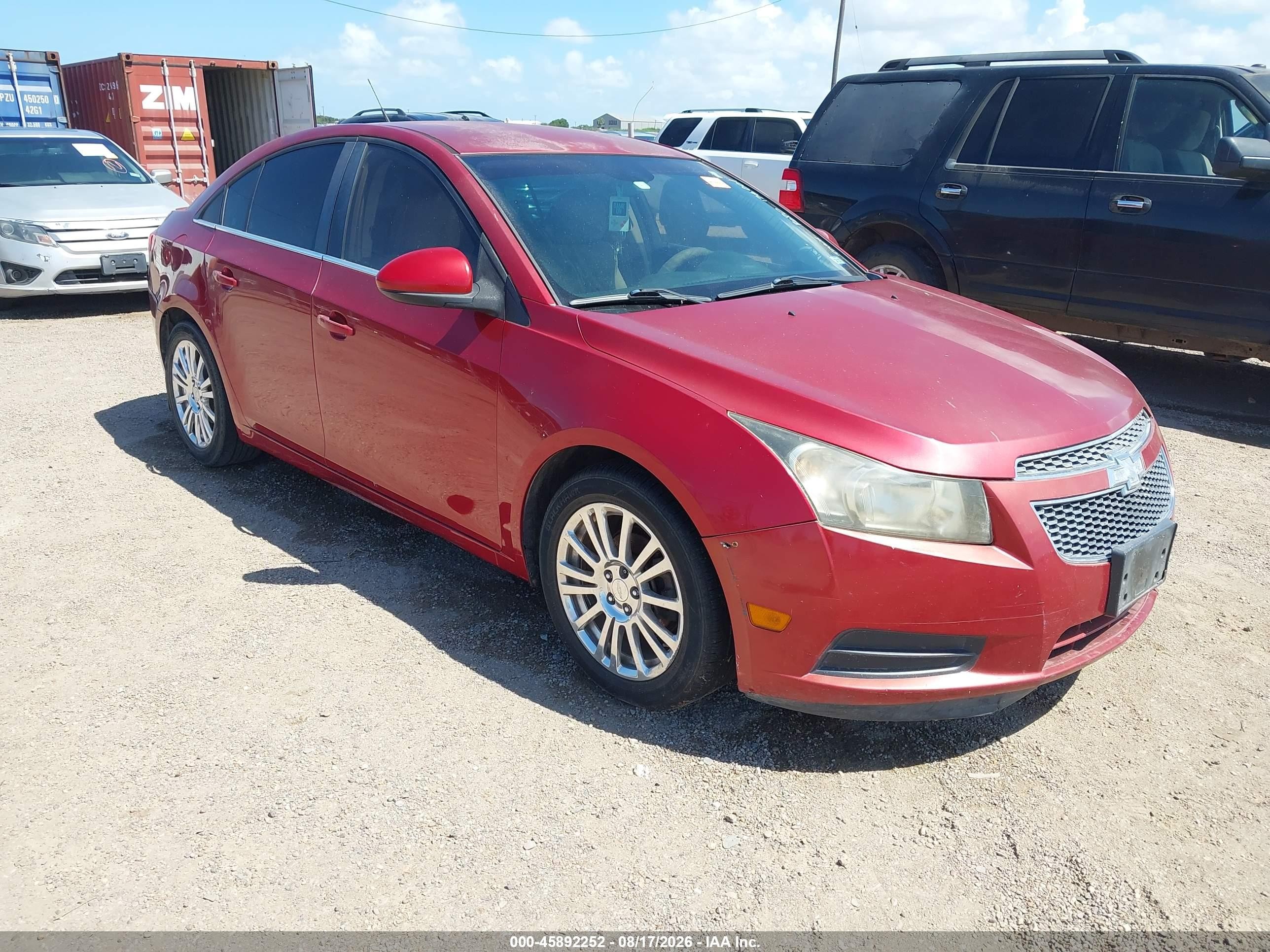 2013 Chevrolet Cruze Eco Auto Red vin: 1G1PH5SB3D7176601
