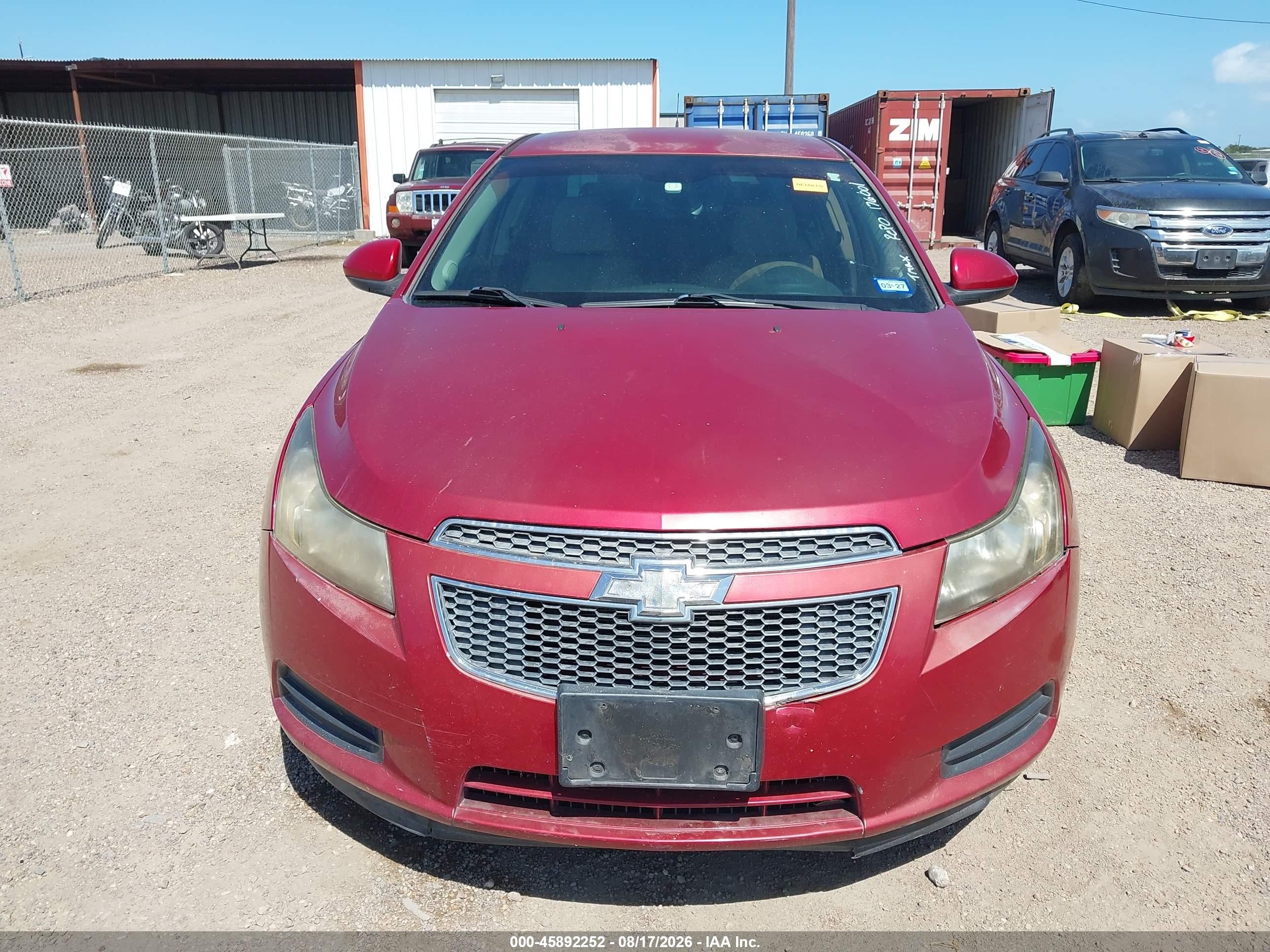 2013 Chevrolet Cruze Eco Auto Red vin: 1G1PH5SB3D7176601