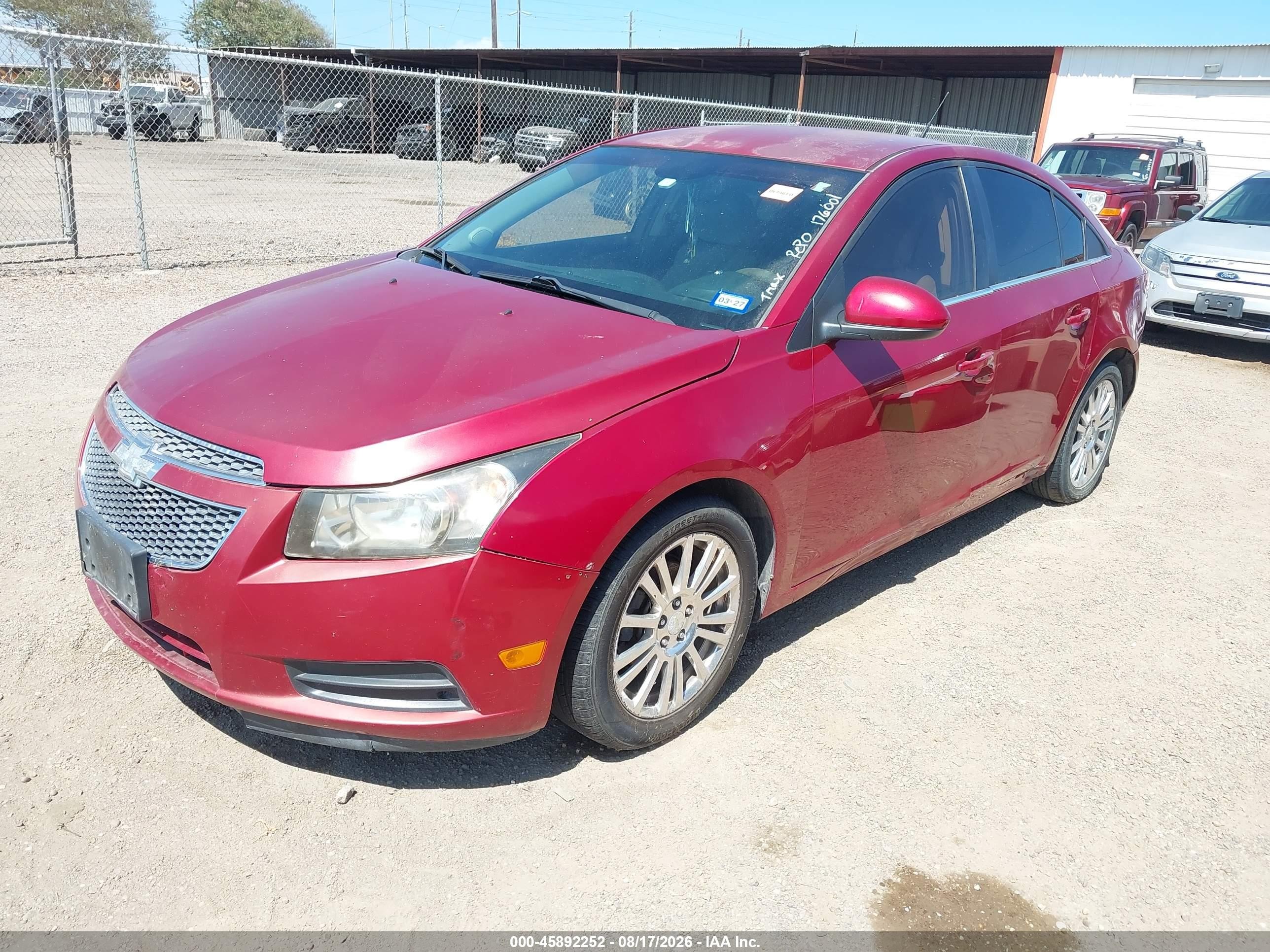 2013 Chevrolet Cruze Eco Auto Red vin: 1G1PH5SB3D7176601