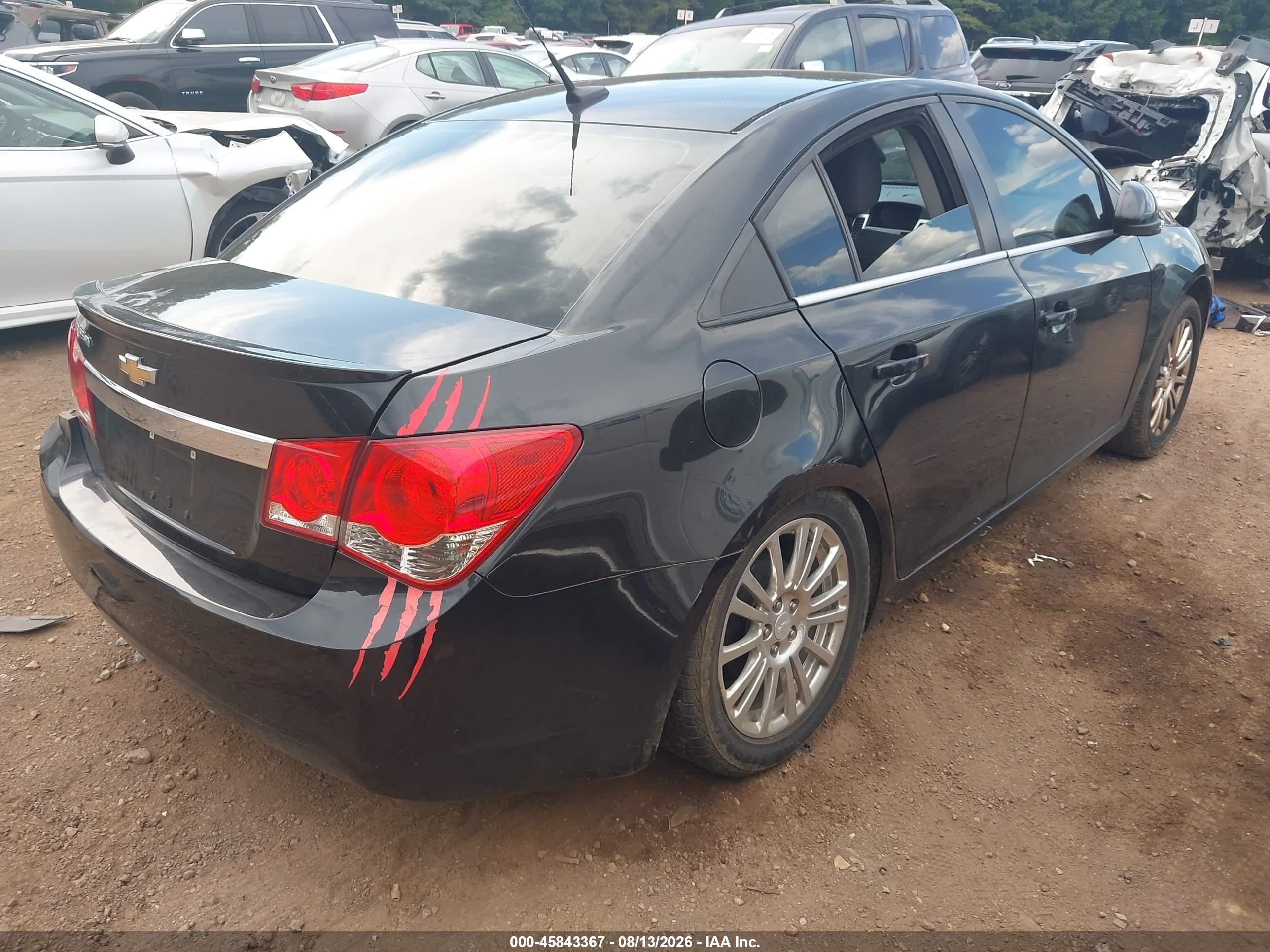 2013 Chevrolet Cruze Eco Auto Black vin: 1G1PH5SB3D7320633
