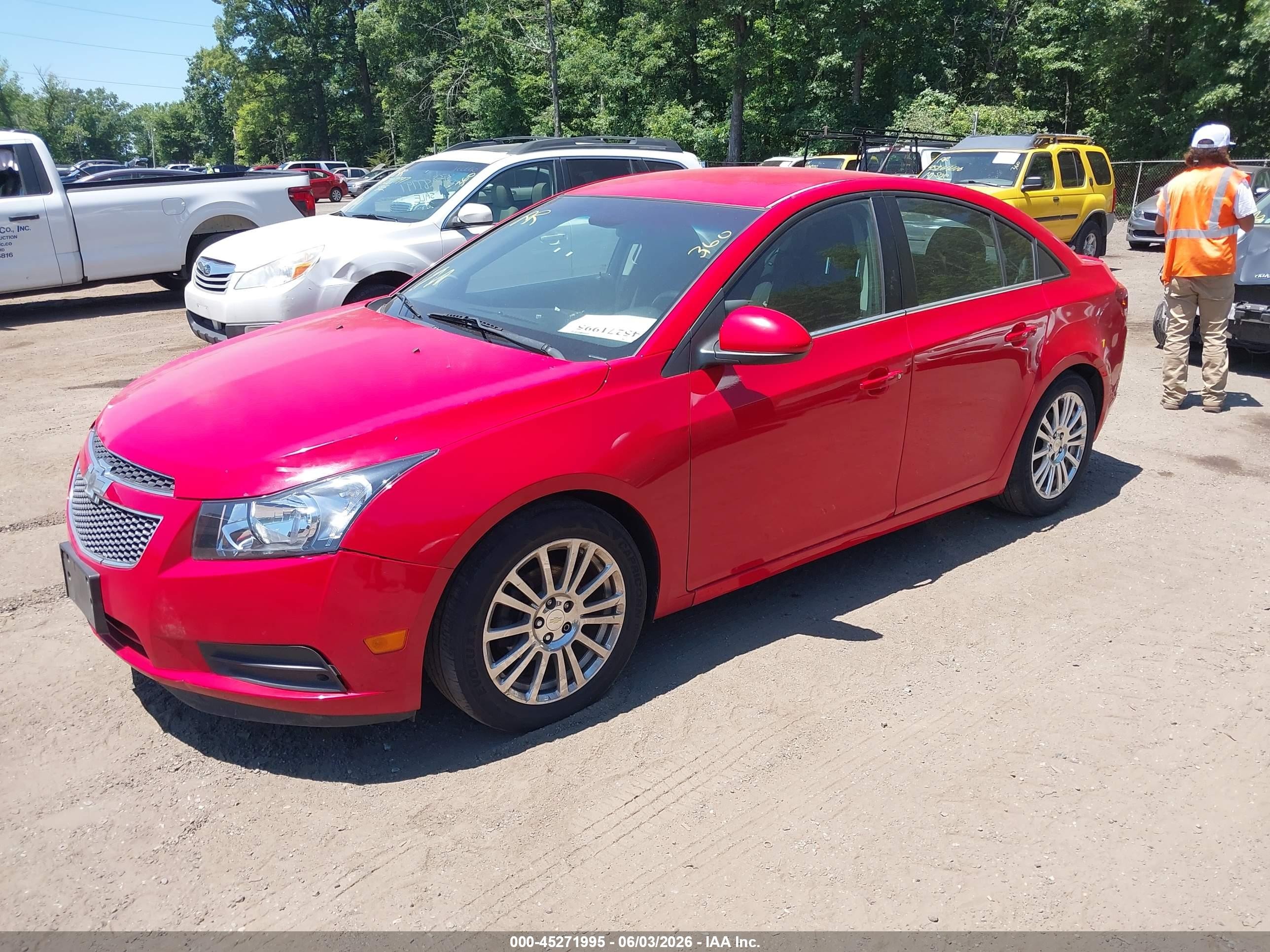 2014 Chevrolet Cruze Eco Auto Red vin: 1G1PH5SB3E7275520