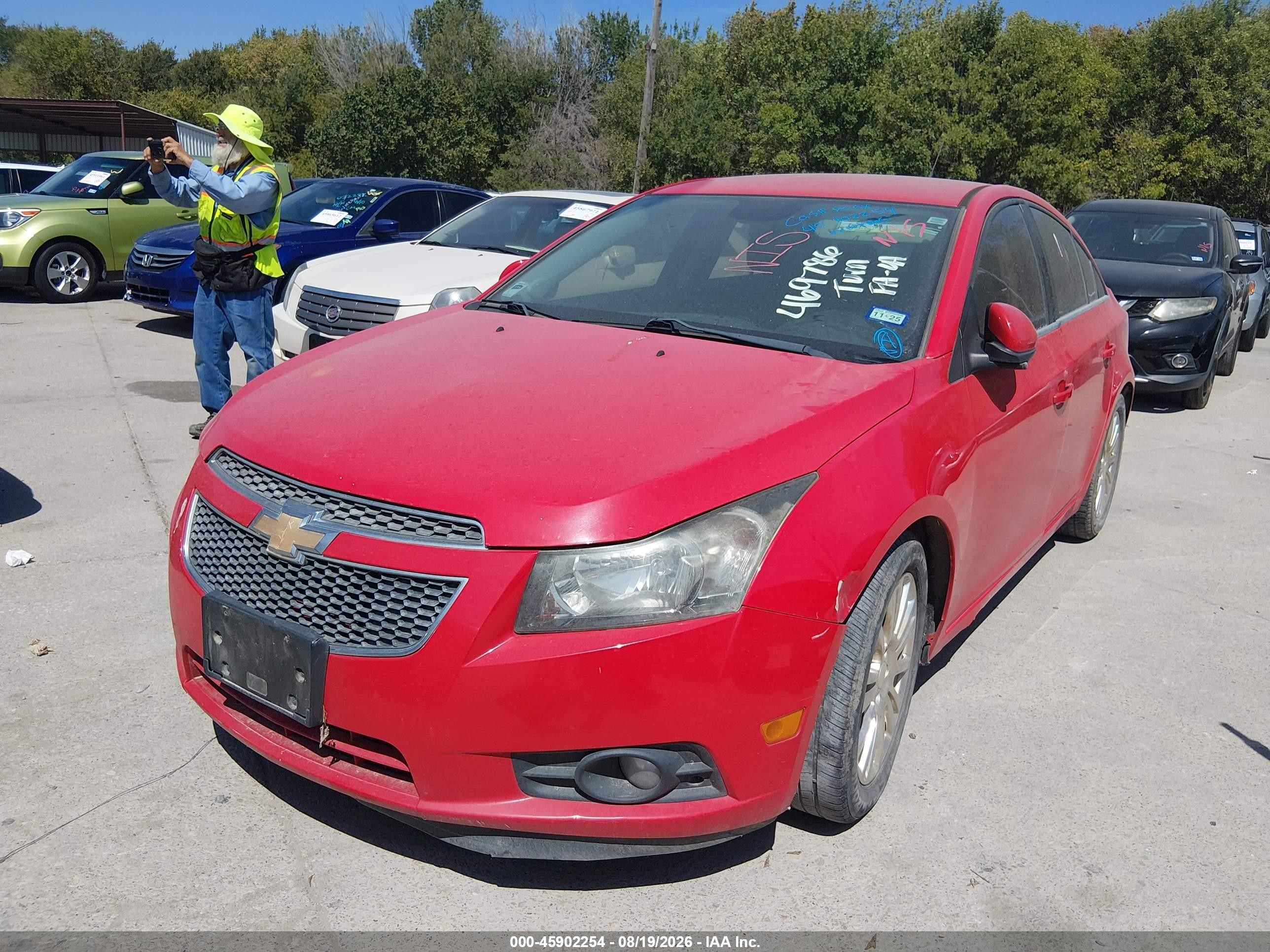 2014 Chevrolet Cruze Eco Auto Red vin: 1G1PH5SB3E7469786