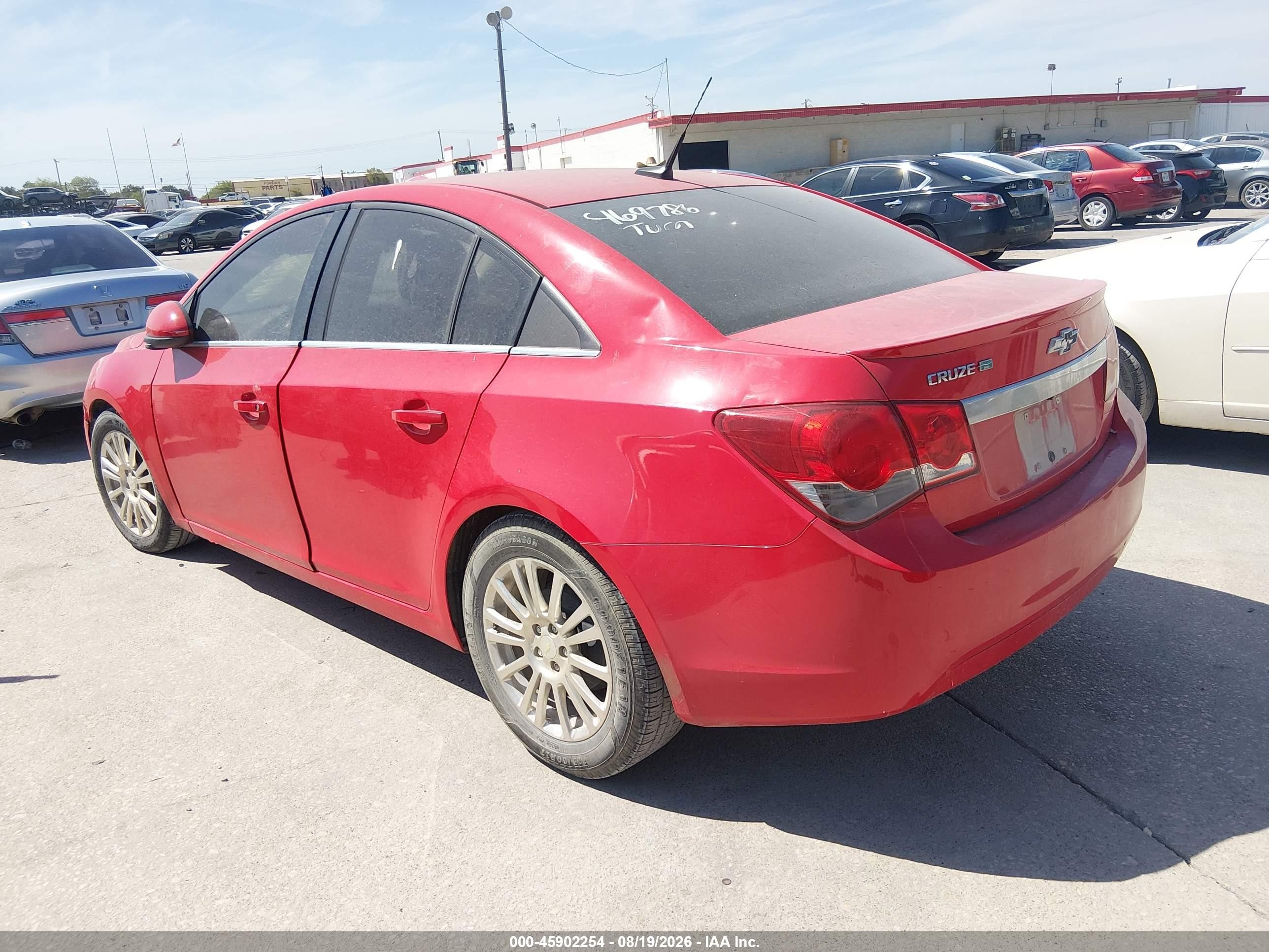 2014 Chevrolet Cruze Eco Auto Red vin: 1G1PH5SB3E7469786