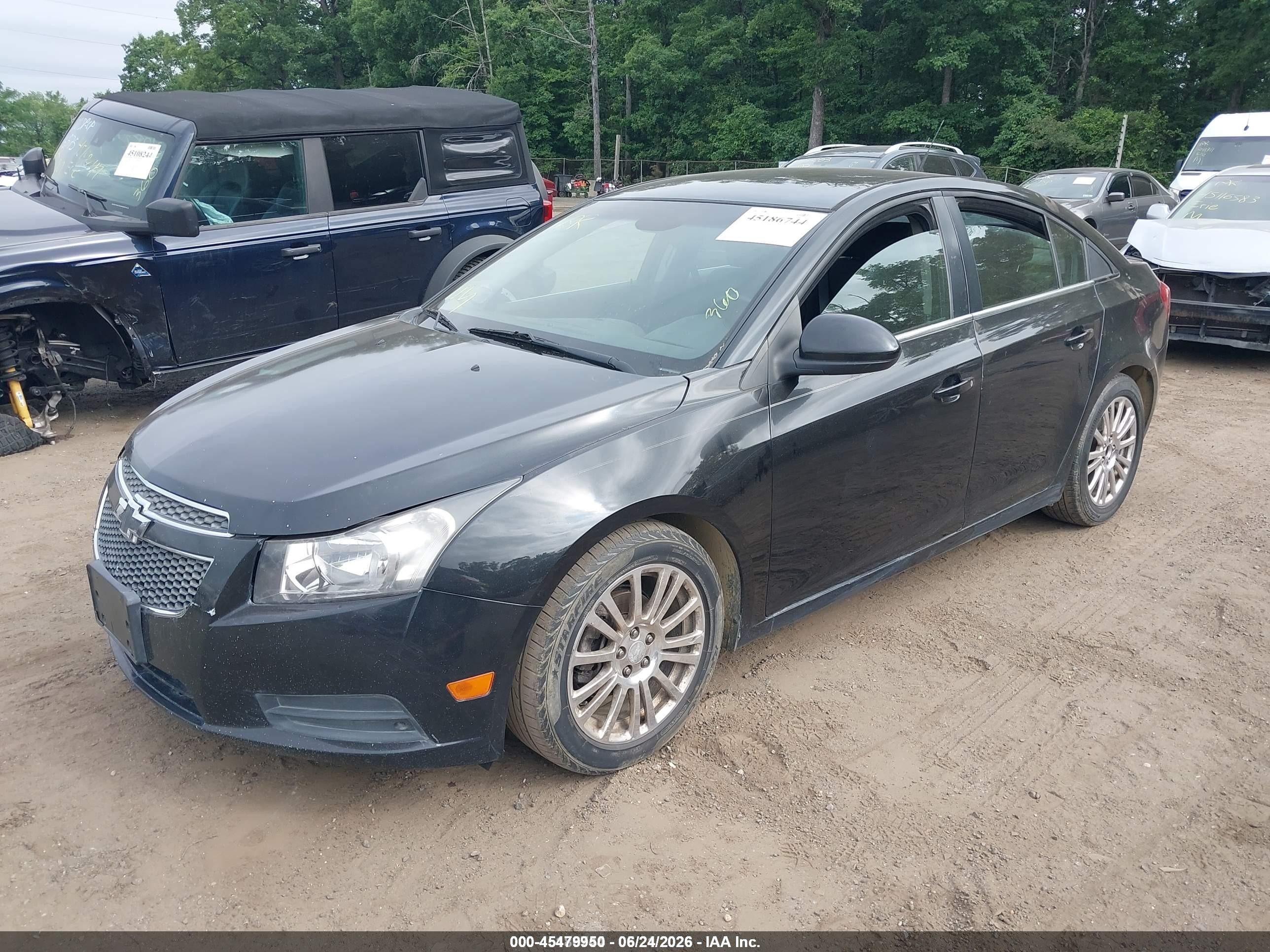 2013 Chevrolet Cruze Eco Auto Black vin: 1G1PH5SB4D7147737