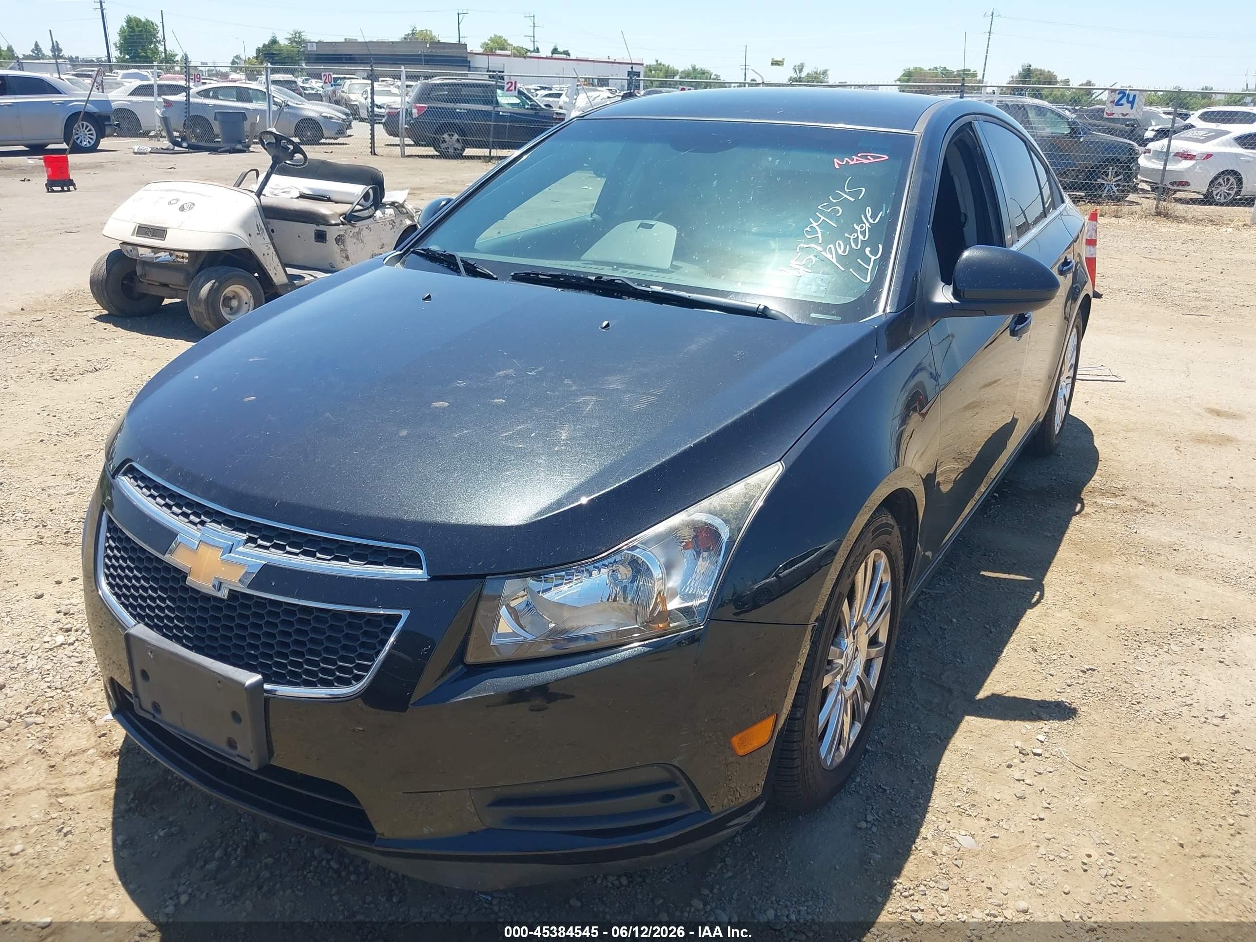 2013 Chevrolet Cruze Eco Auto Black vin: 1G1PH5SB4D7290929