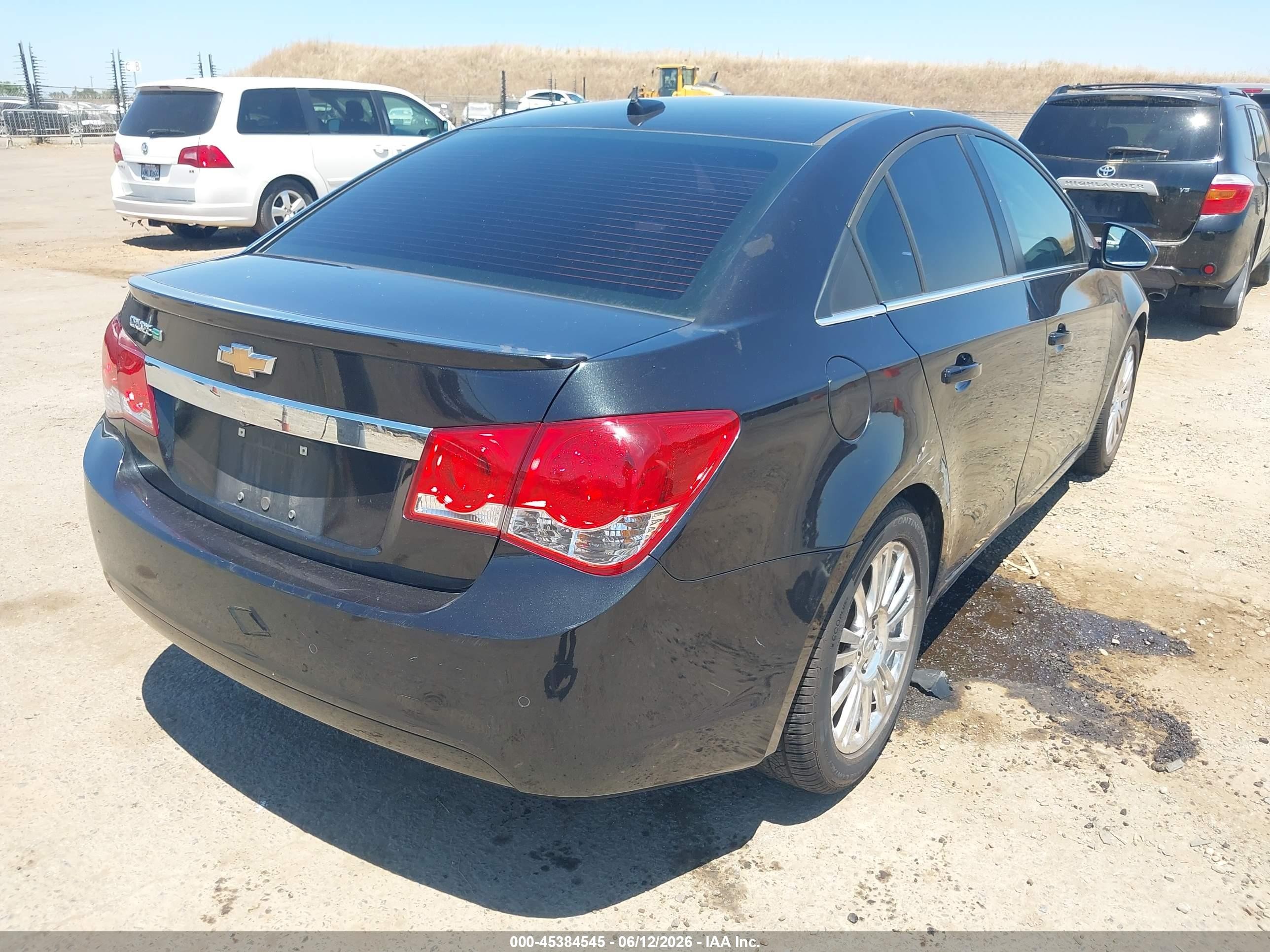 2013 Chevrolet Cruze Eco Auto Black vin: 1G1PH5SB4D7290929