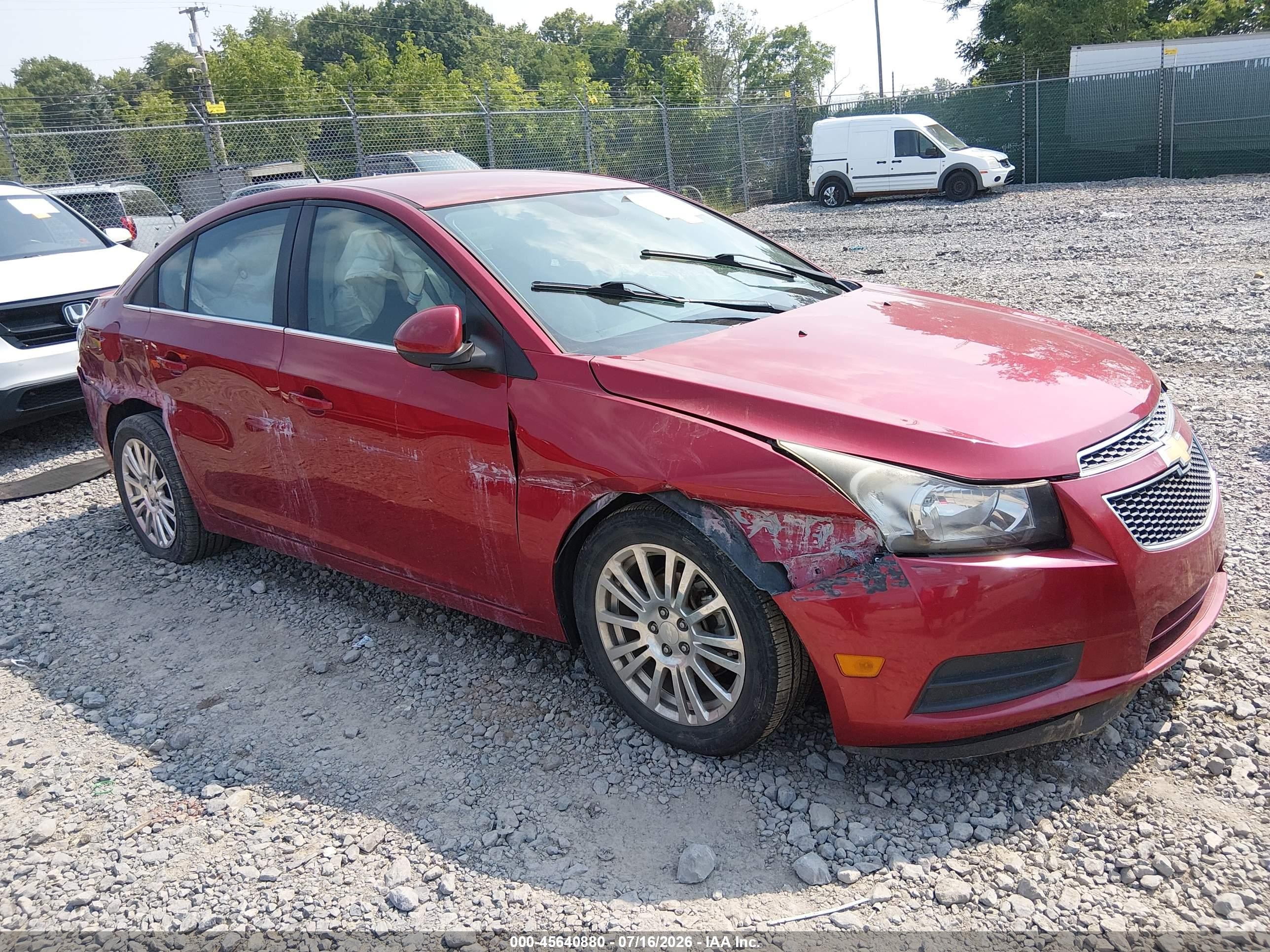 2013 Chevrolet Cruze Eco Auto Red vin: 1G1PH5SB5D7283584