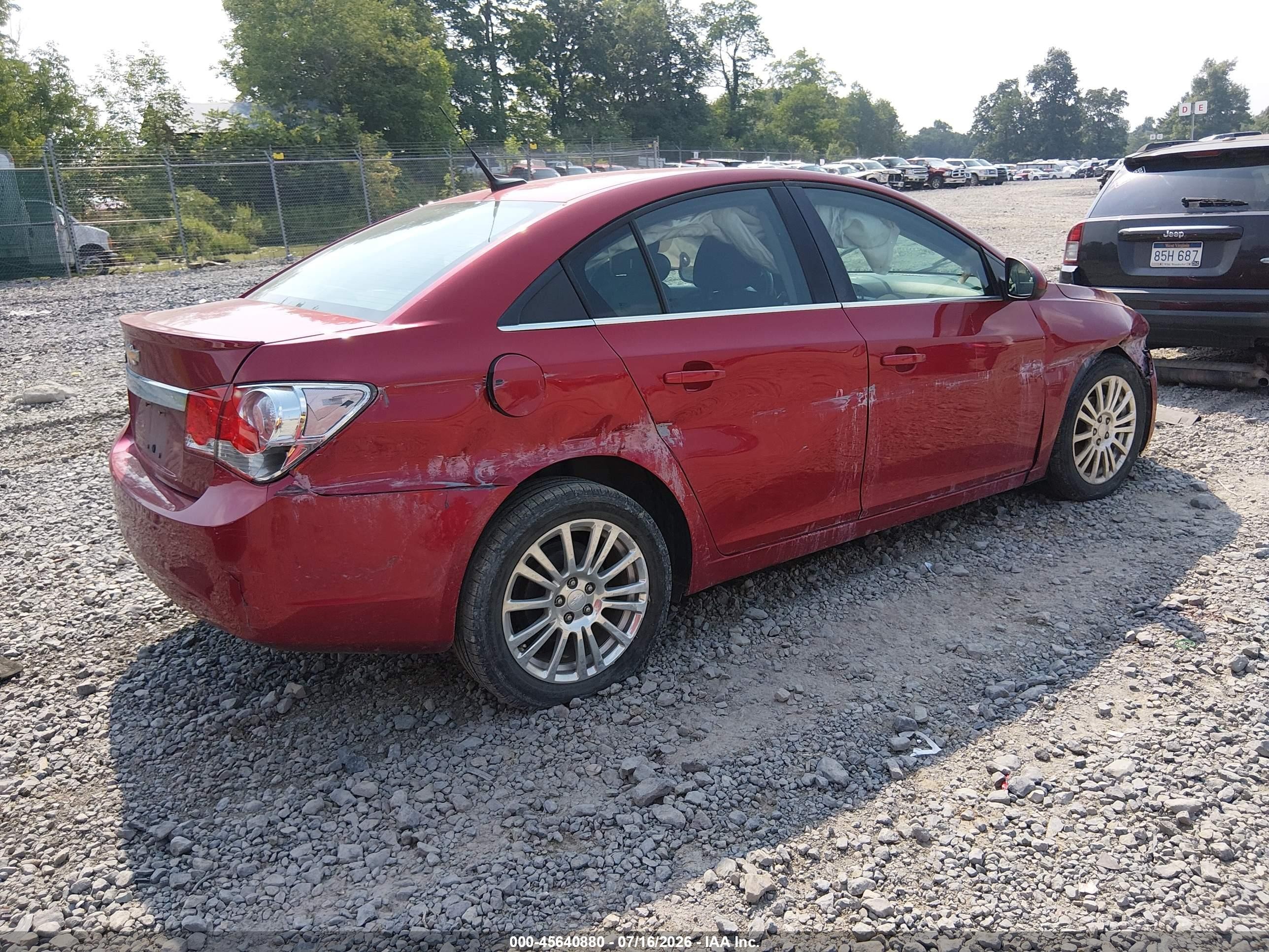 2013 Chevrolet Cruze Eco Auto Red vin: 1G1PH5SB5D7283584