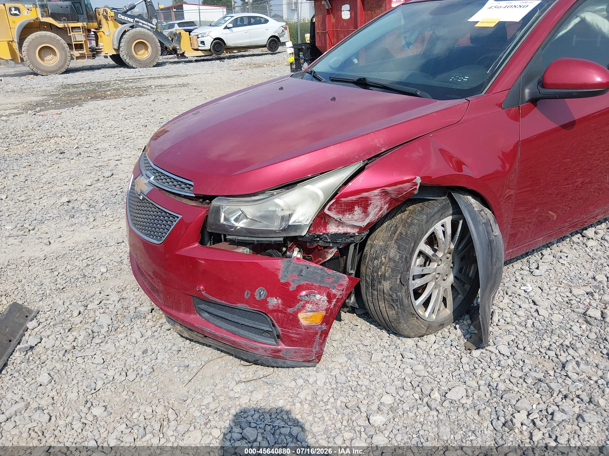 2013 Chevrolet Cruze Eco Auto Red vin: 1G1PH5SB5D7283584