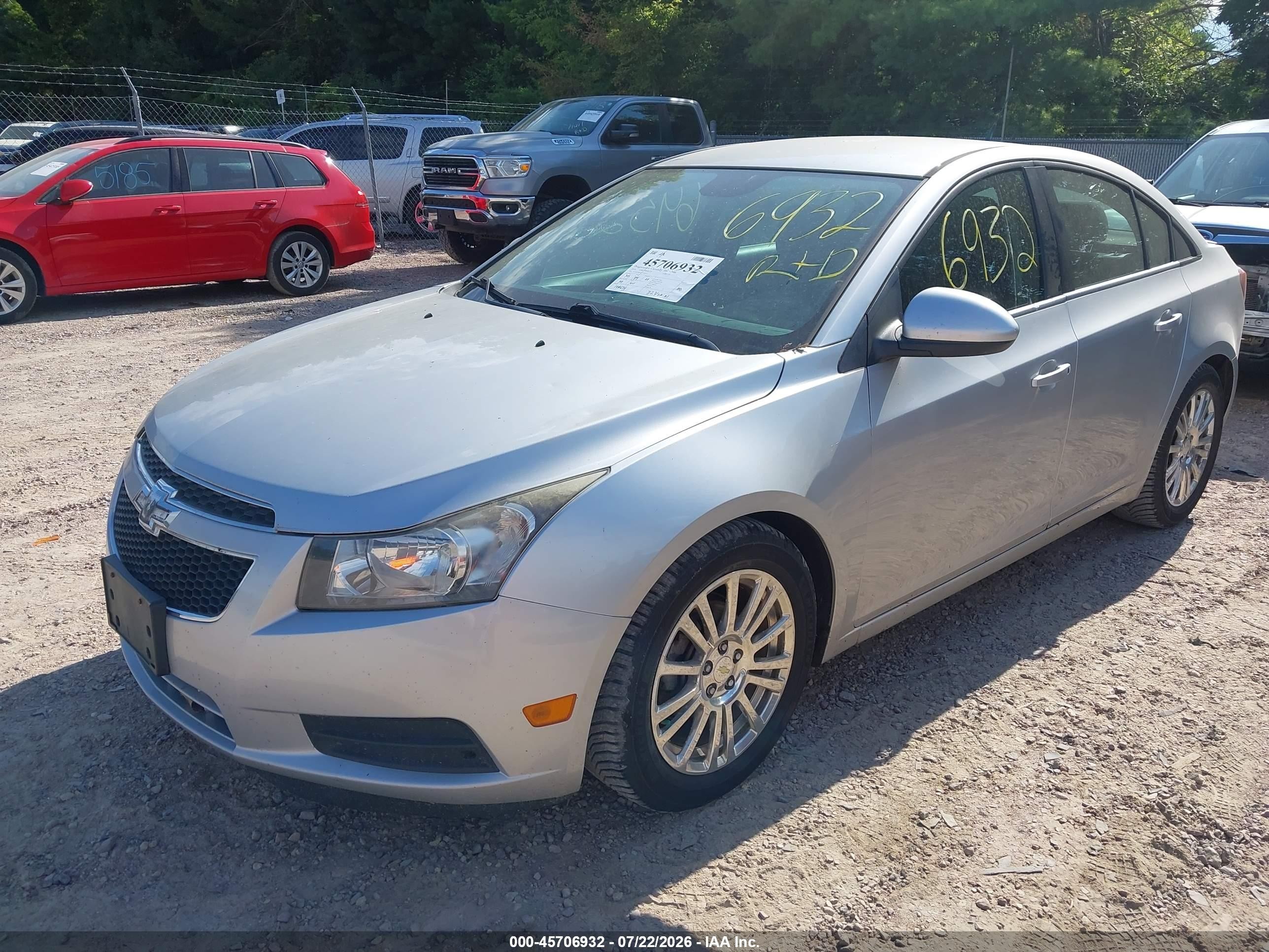 2014 Chevrolet Cruze Eco Auto Silver vin: 1G1PH5SB5E7234953