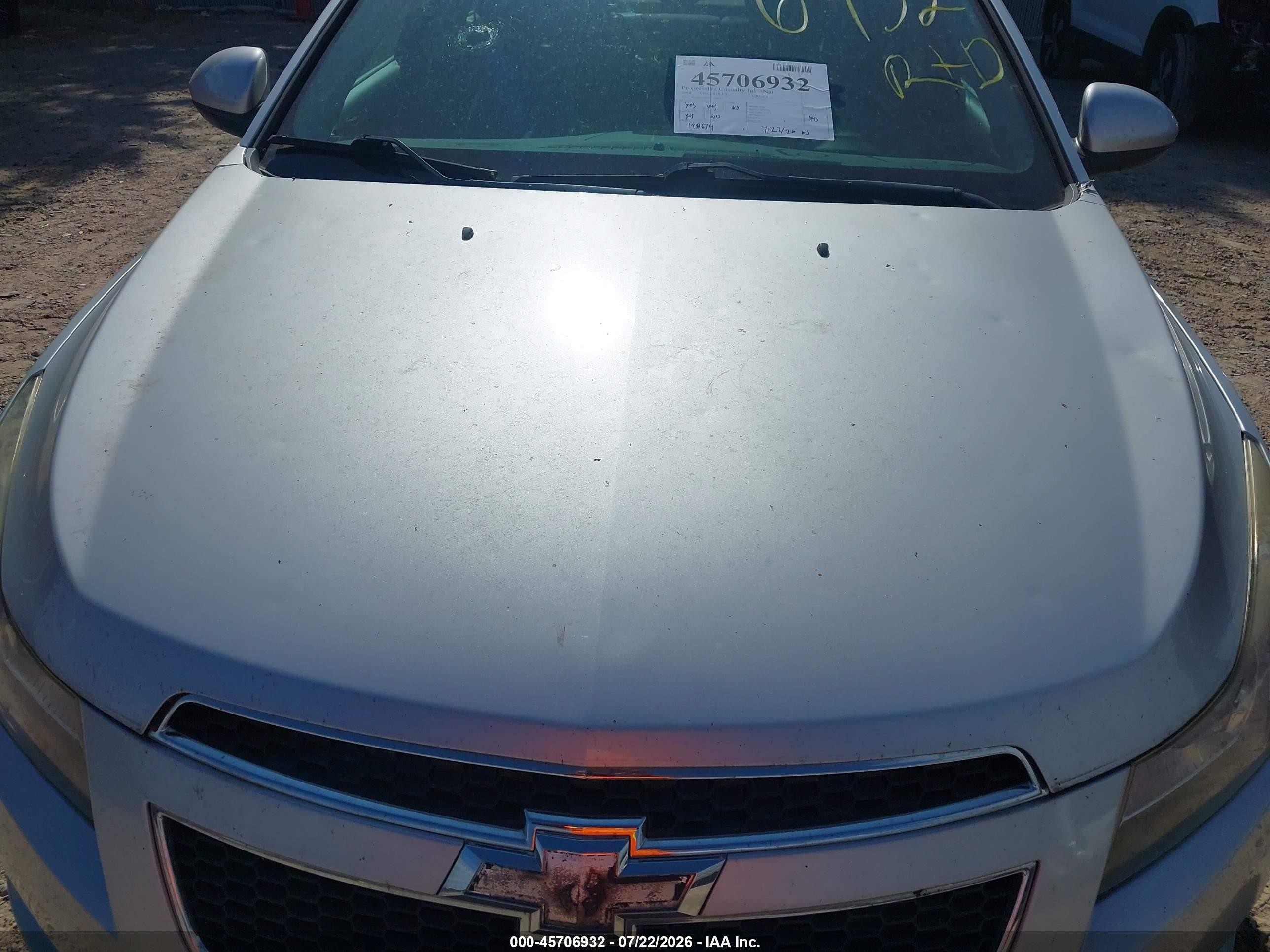 2014 Chevrolet Cruze Eco Auto Silver vin: 1G1PH5SB5E7234953
