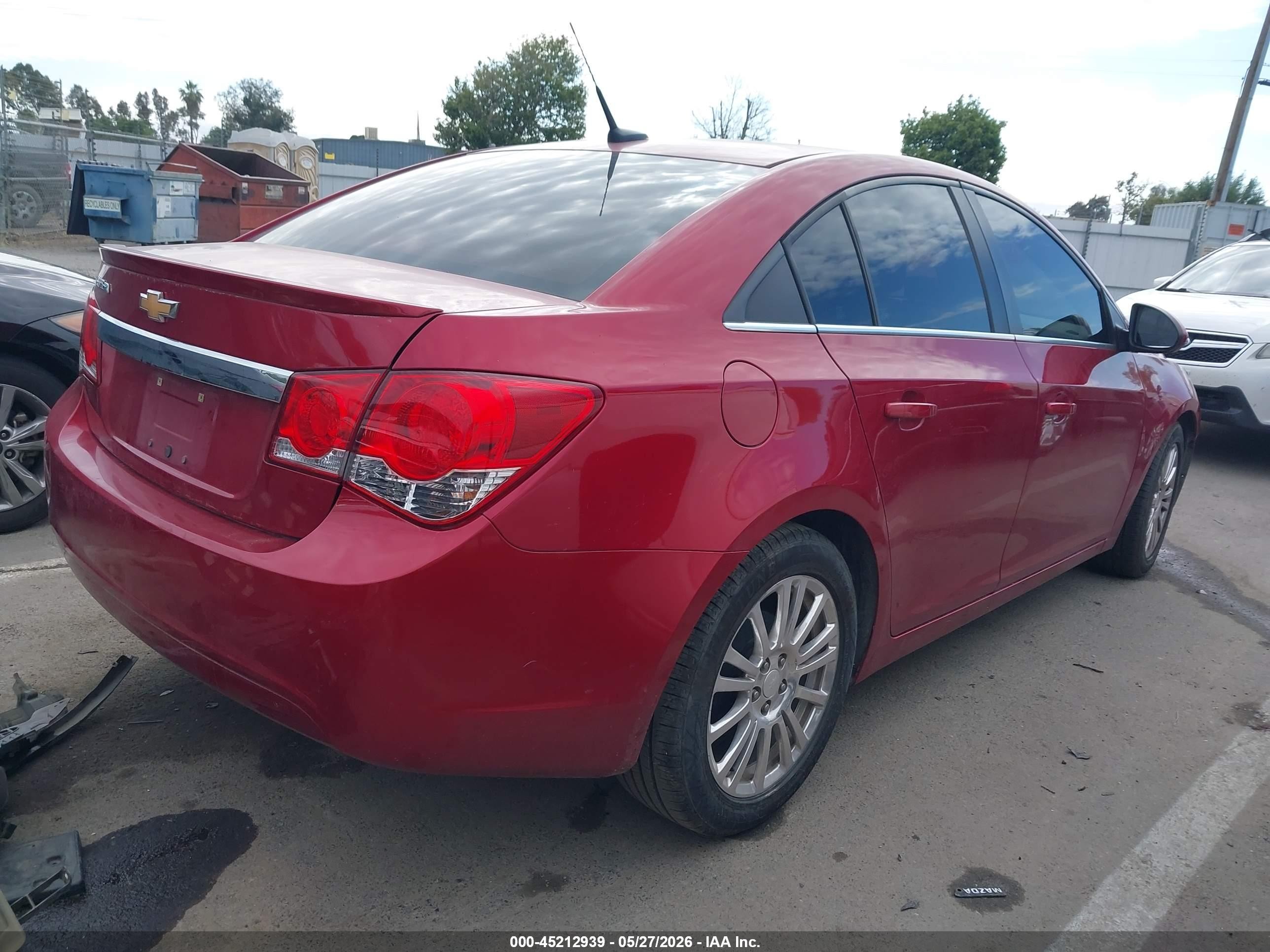 2013 Chevrolet Cruze Eco Auto Красный vin: 1G1PH5SB6D7111287